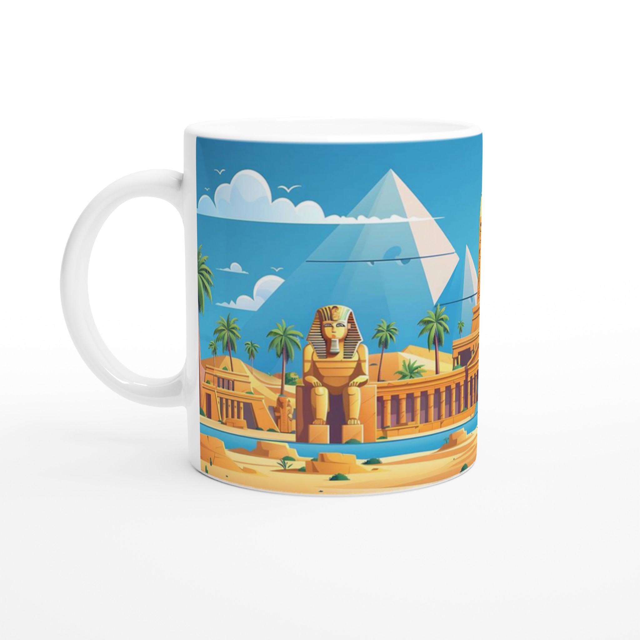 Egyptisk Pyramider & Sfinx 11oz Keramisk Mugg – Res tillbaka i tiden, välj din färg! 1 aed84f91-b0ab-43be-abb8-b046ece5b517