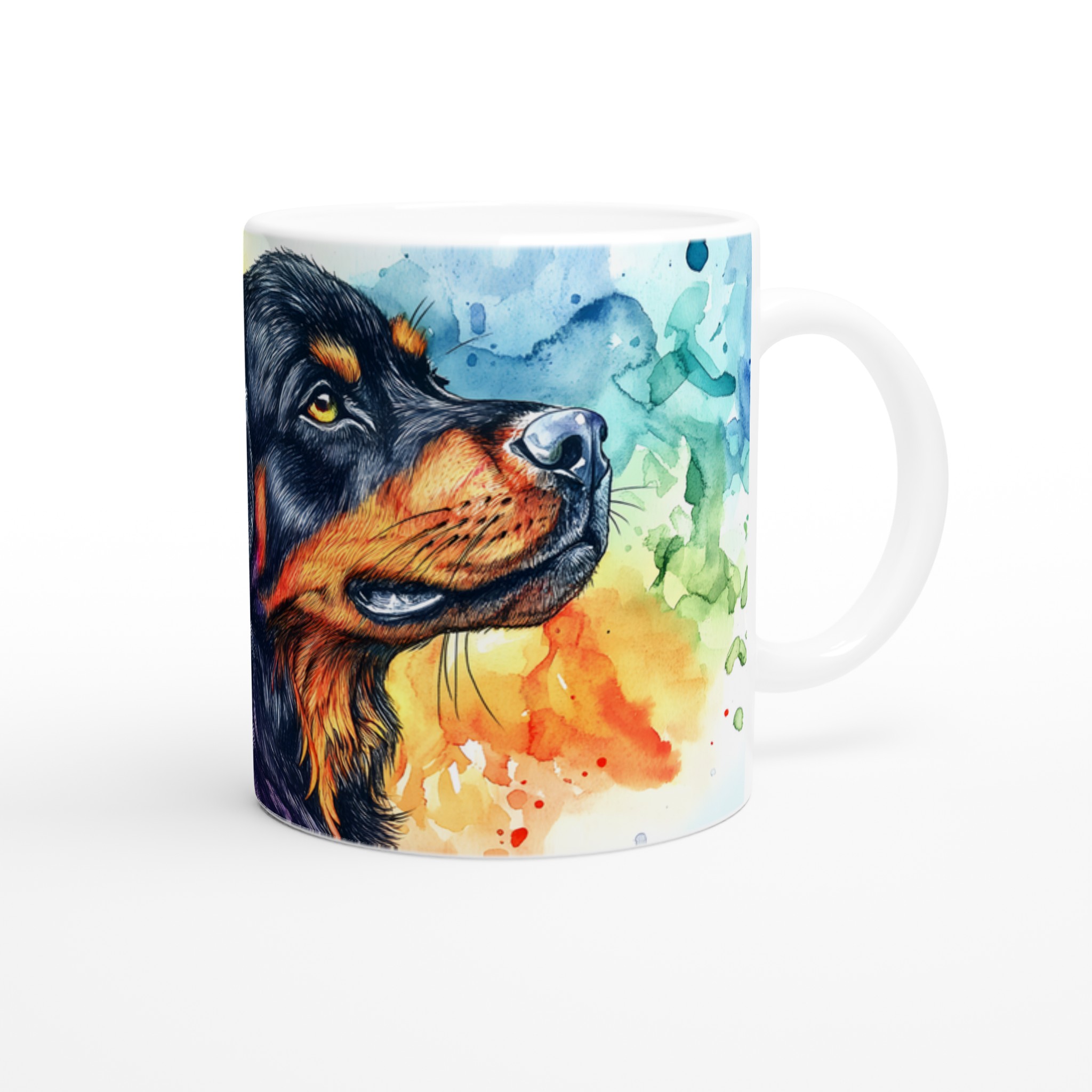 Konstnärlig Rottweiler Akvarell Mugg - Färgstark Kärlek till Din Bästa Vän | 11oz Keramikmugg i Valfri Färg 10 aee343a2-d7e6-4c64-9958-a47c0f312aa1