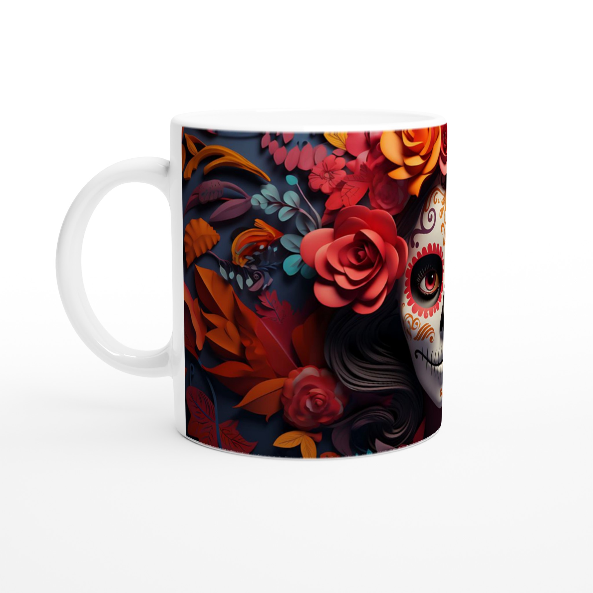 Sugar Skull Blommig Keramisk Mugg – Fira Livet i Levande Färg, 11 oz 1 aef5636b-af32-4f21-8cdd-fda4101041ad