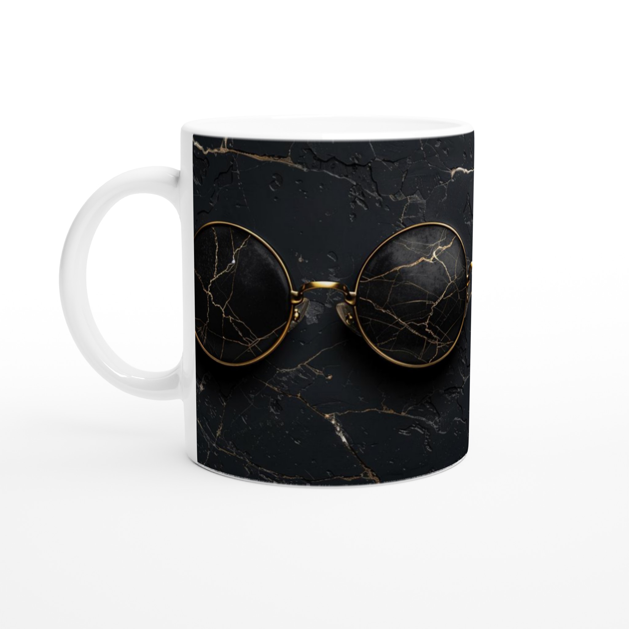 Vit 11oz keramisk mugg med elegant svart och guldmarmor - välj din favoritfärg 1 afa7085f-7ad8-405f-8eef-279e1b37e453