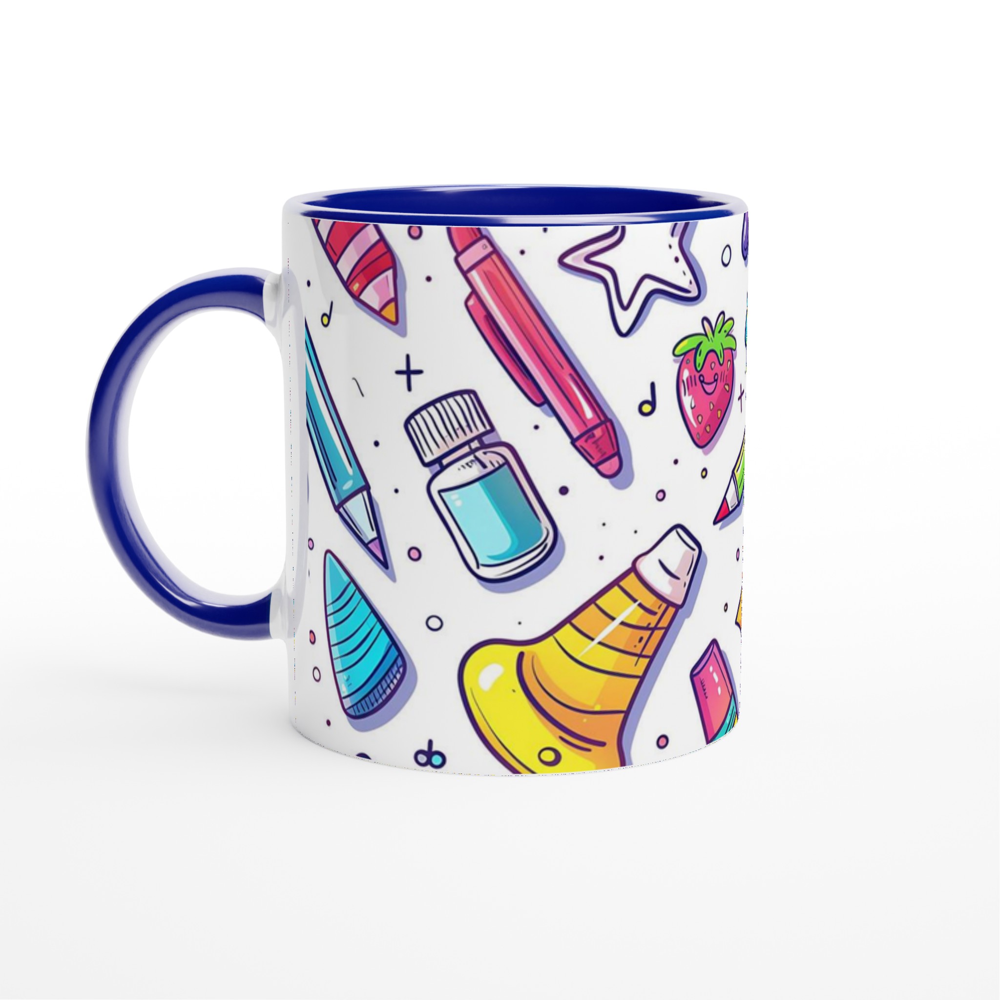 Kreativ Mugg med Tecknade Kontorsprylar – 11oz Keramikmugg i ditt val av 7 livfulla färger! 4 b0284340-7c2c-4619-9dc6-4650c7378c76