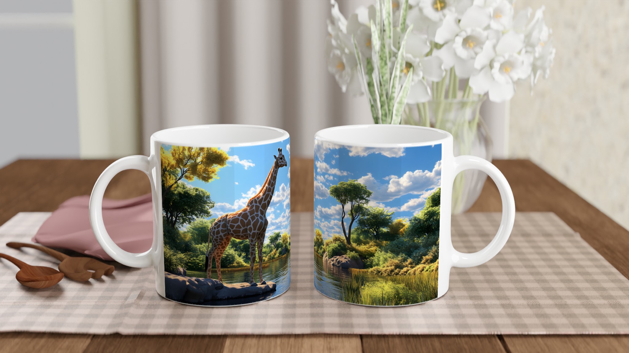 Giraffe vid Vattnet – 11oz Keramisk Mugg för Naturälskaren 10 b028f71f-dbc9-4b86-904a-4f5498f4c05e