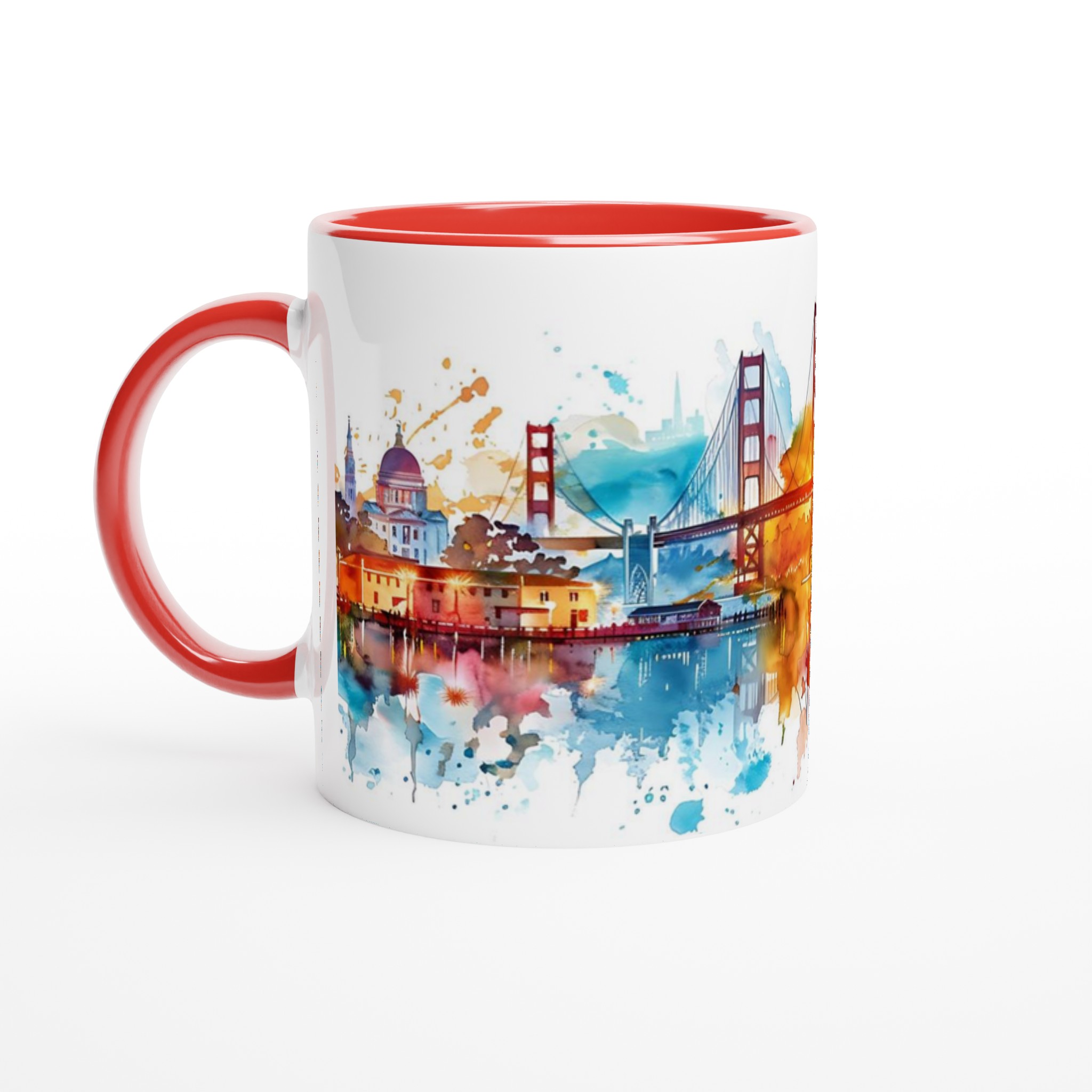 San Francisco Akvarell Kaffemugg – Färgstark Stadsbild, 11 oz Keramikmugg 2 b070d116-8ca9-4f0a-9e99-0a3b8f3228aa