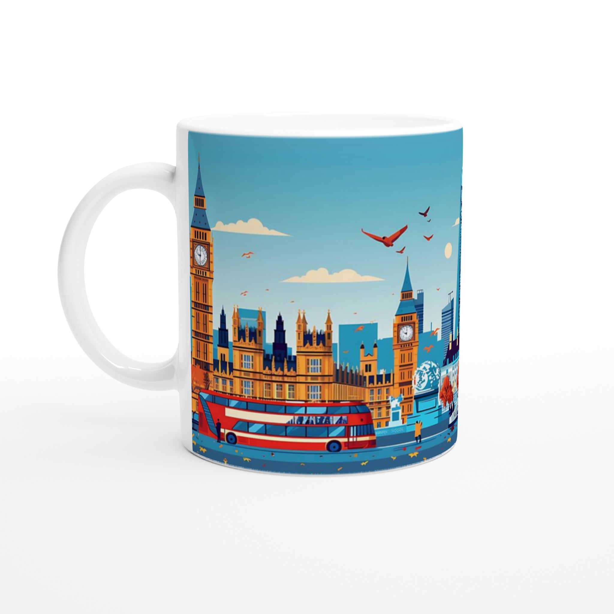 London Skyline Konst Mugg – Levande Stadsbild Keramisk Kaffemugg i 7 Färger 1 b0713536-b4f8-4538-91ea-18f09cb05dc1