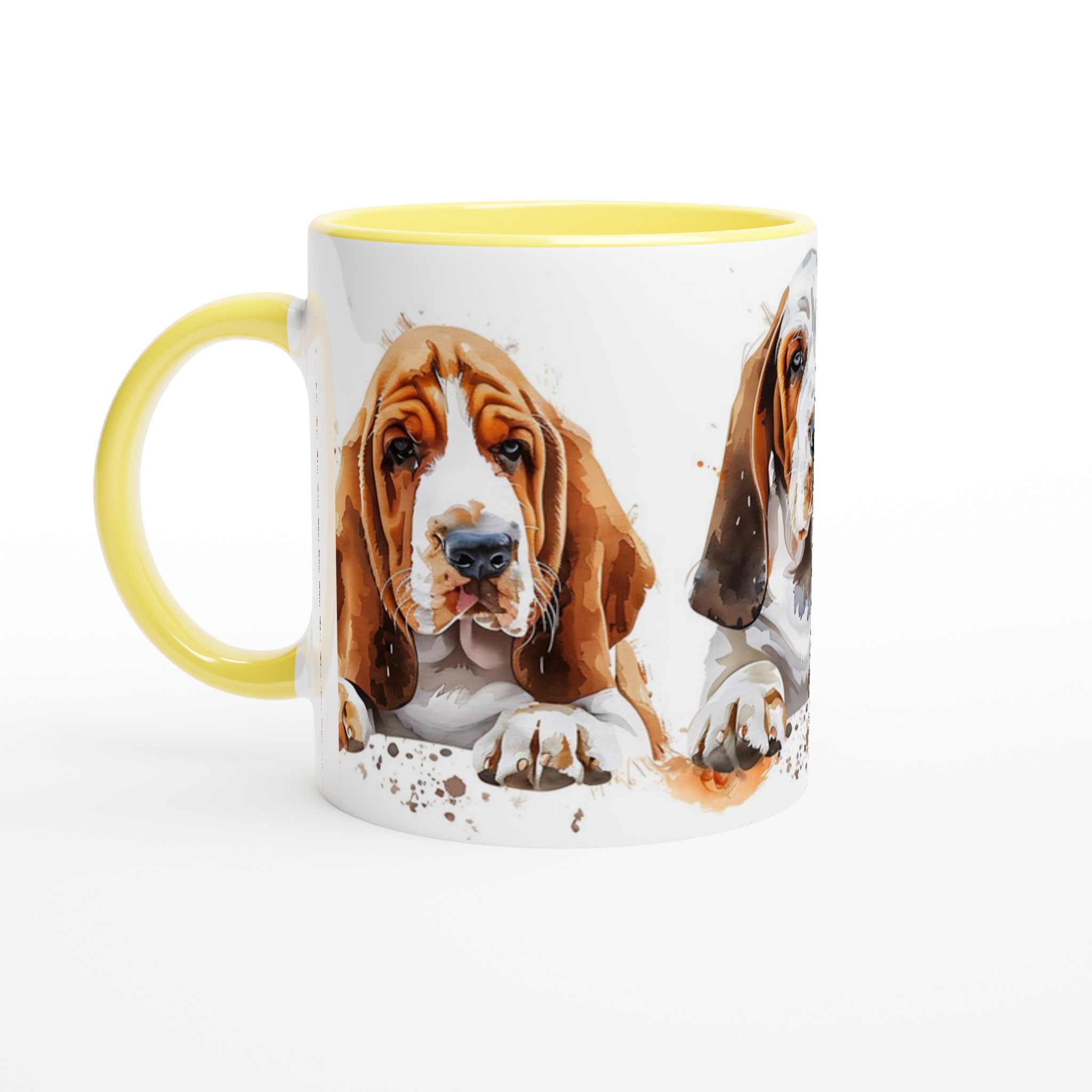 Basset Hound Valp Akvarell Mugg – Vit 11oz Keramikmugg i ditt val av 7 färger 3 b0bf79cc-a0ff-4e3c-b3a4-d00fb4038d5a