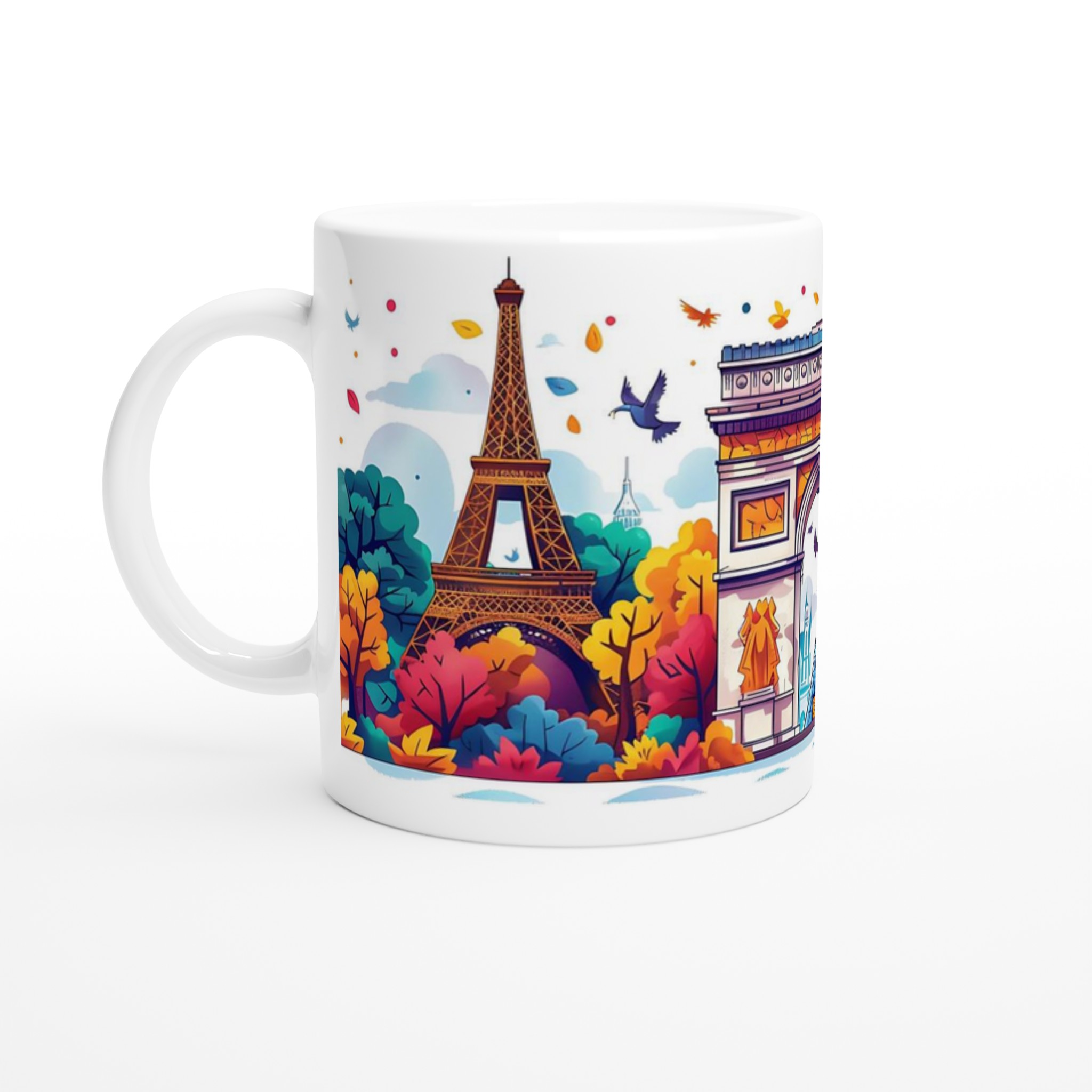 Parisisk Charm: Konstfull 11oz Keramikmugg med Ikoniska Landmärken – Välj Din Färg! 1 b165faa5-0d7d-474b-852b-e8ab9d7bf6a1