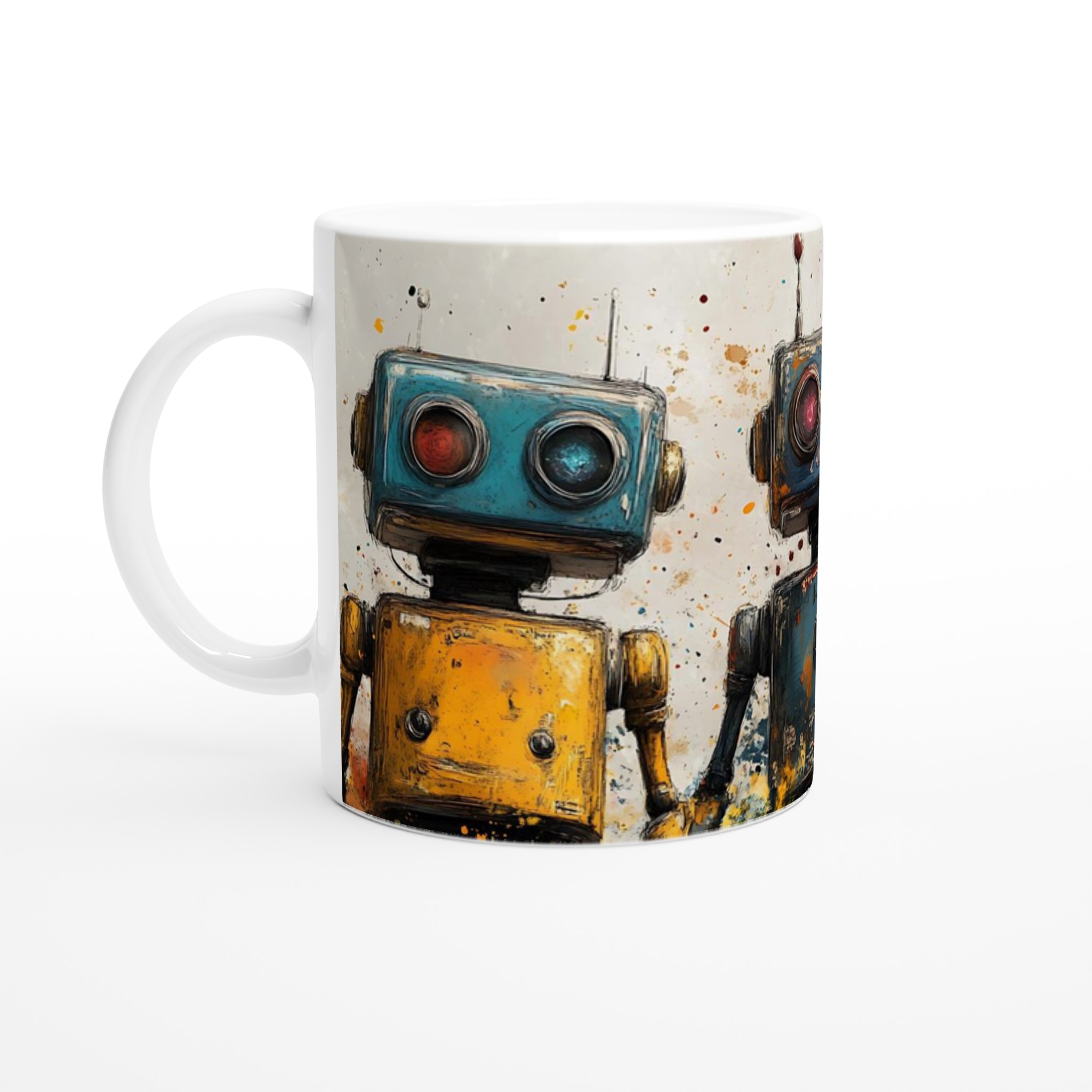 Retro Robot Art 11oz Keramikmugg – Välj din färg och ge liv åt din kaffestund! 1 b1850ed7-49e6-44a8-87e0-13398f71831c