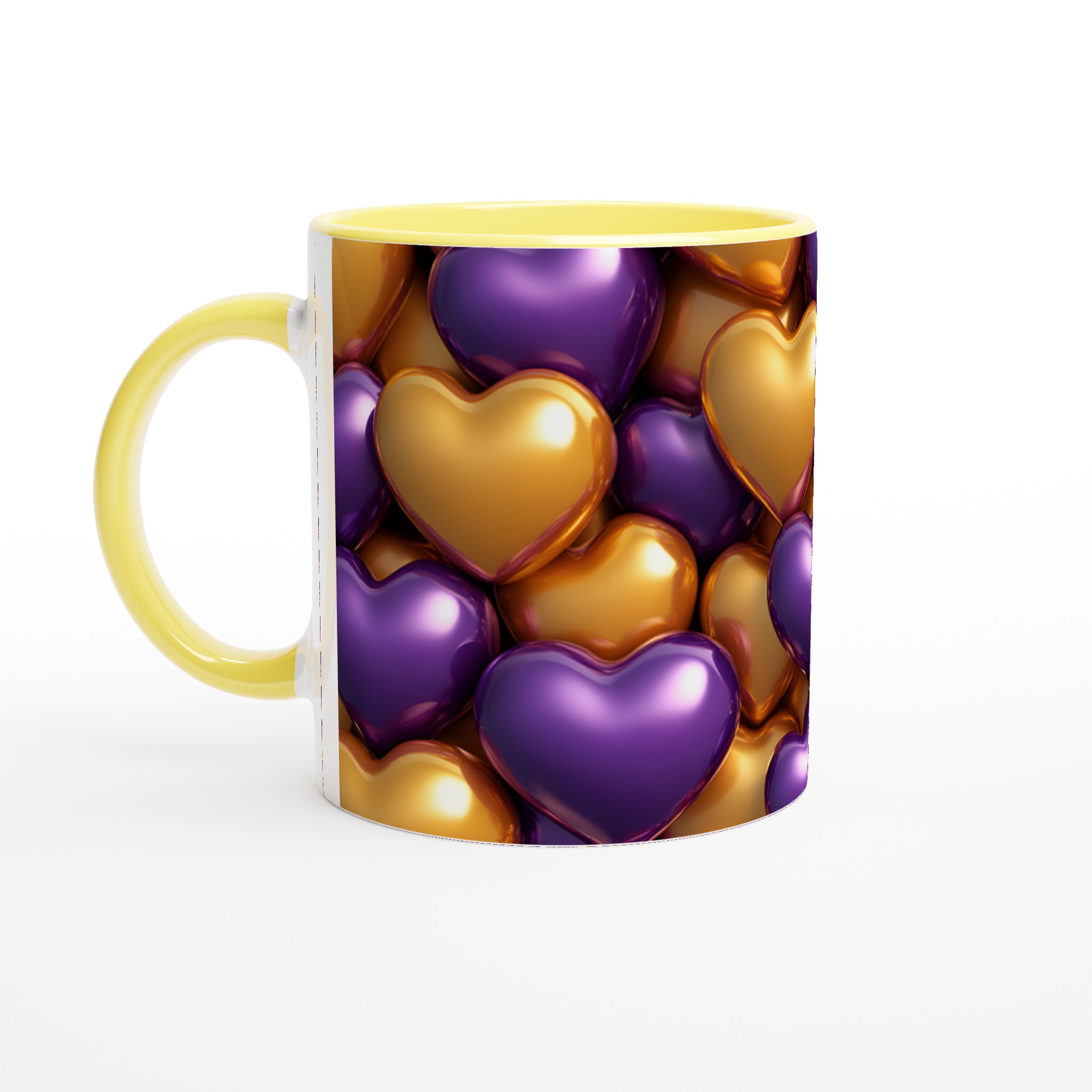 Kärlekshjärta Keramikmugg - Lyxiga Guld & Lila Nyanser, 11oz 5 b1fdde3c-e1a5-4f7f-9f49-c72dce4709e3