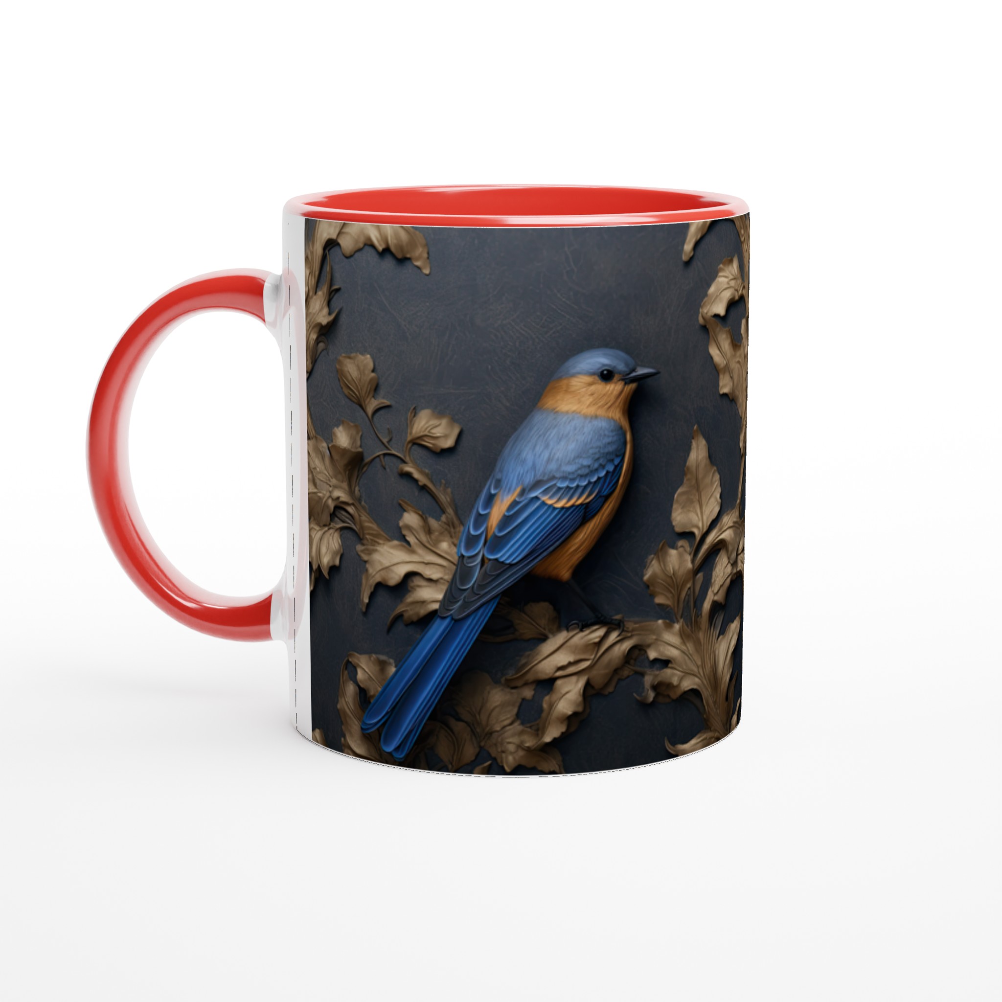 Elegant Blåfågel Keramikmugg - Lyxig Barockstil Kaffekopp i 7 Färger 2 b31914be-8c8a-4f6b-8353-f7dd8836fe0c