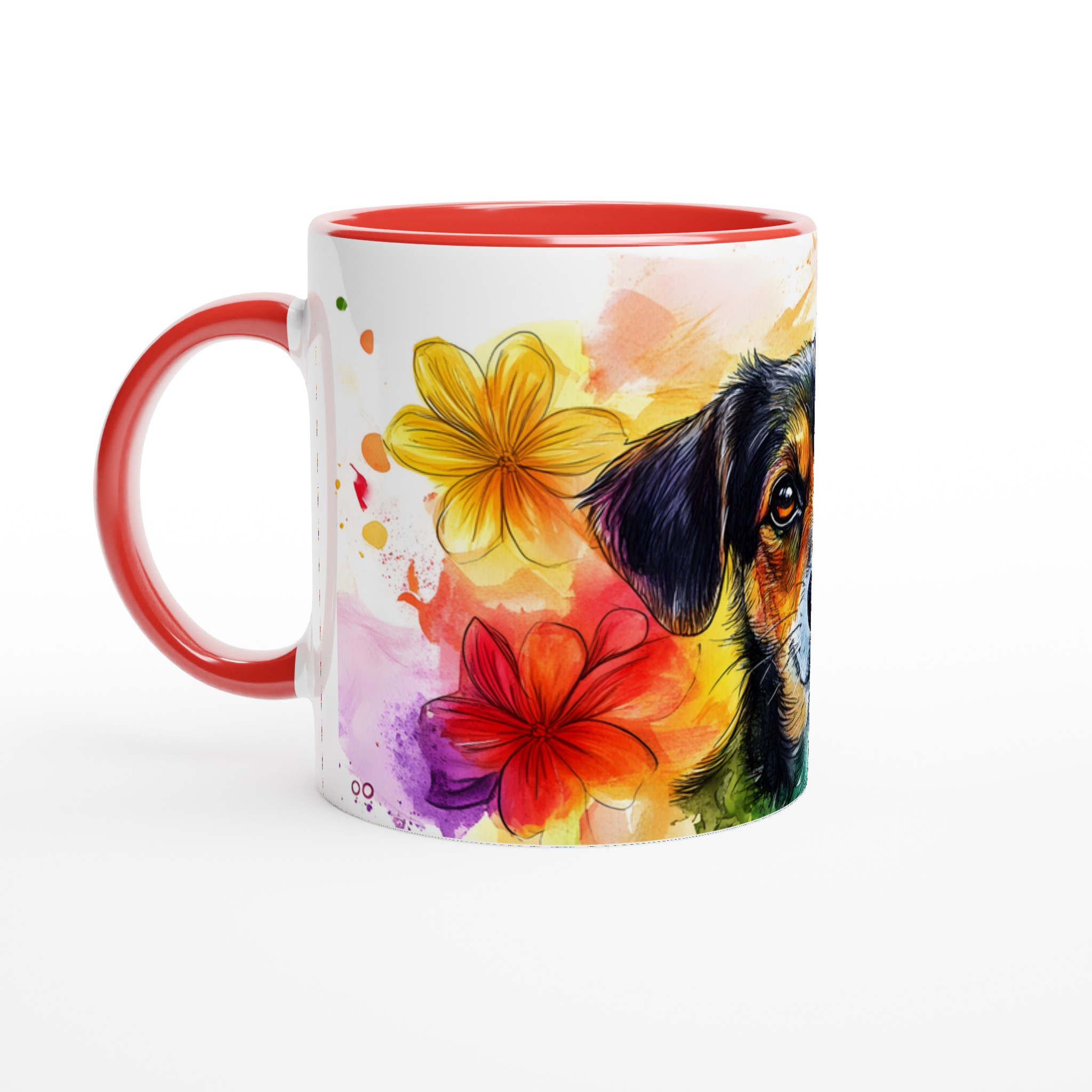 Färgsprakande Valp Akvarell Mugg – 11oz Keramisk Kaffekopp i Valfri Färg 5 b34897d7-2b86-4f45-856a-65daaca53efd
