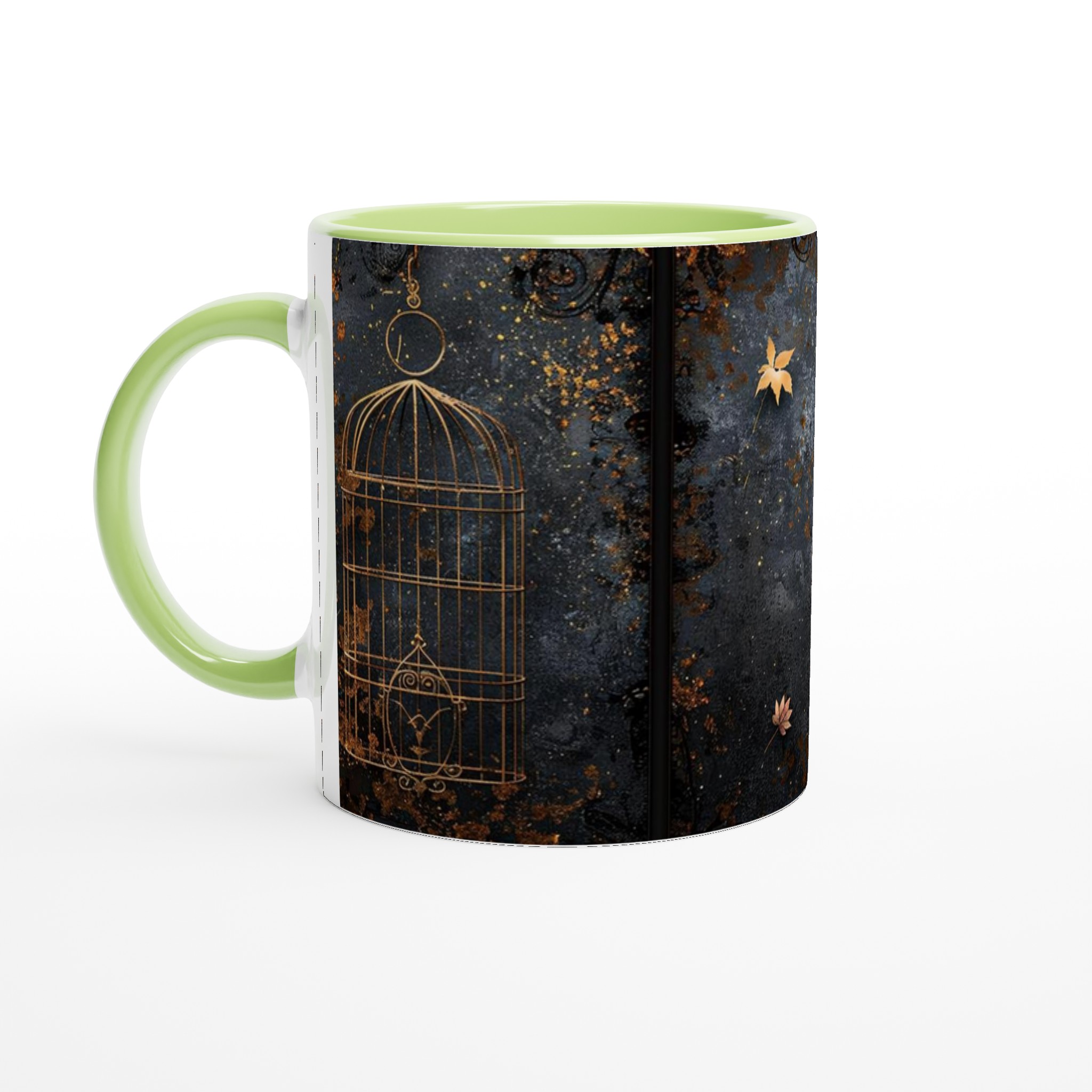 Mystisk Guld och Svart Fågelbur Mugg - 11oz Keramisk Mugg för Kaffe & Te 3 b368c55a-440a-4272-8e56-dbbdb310a8a2