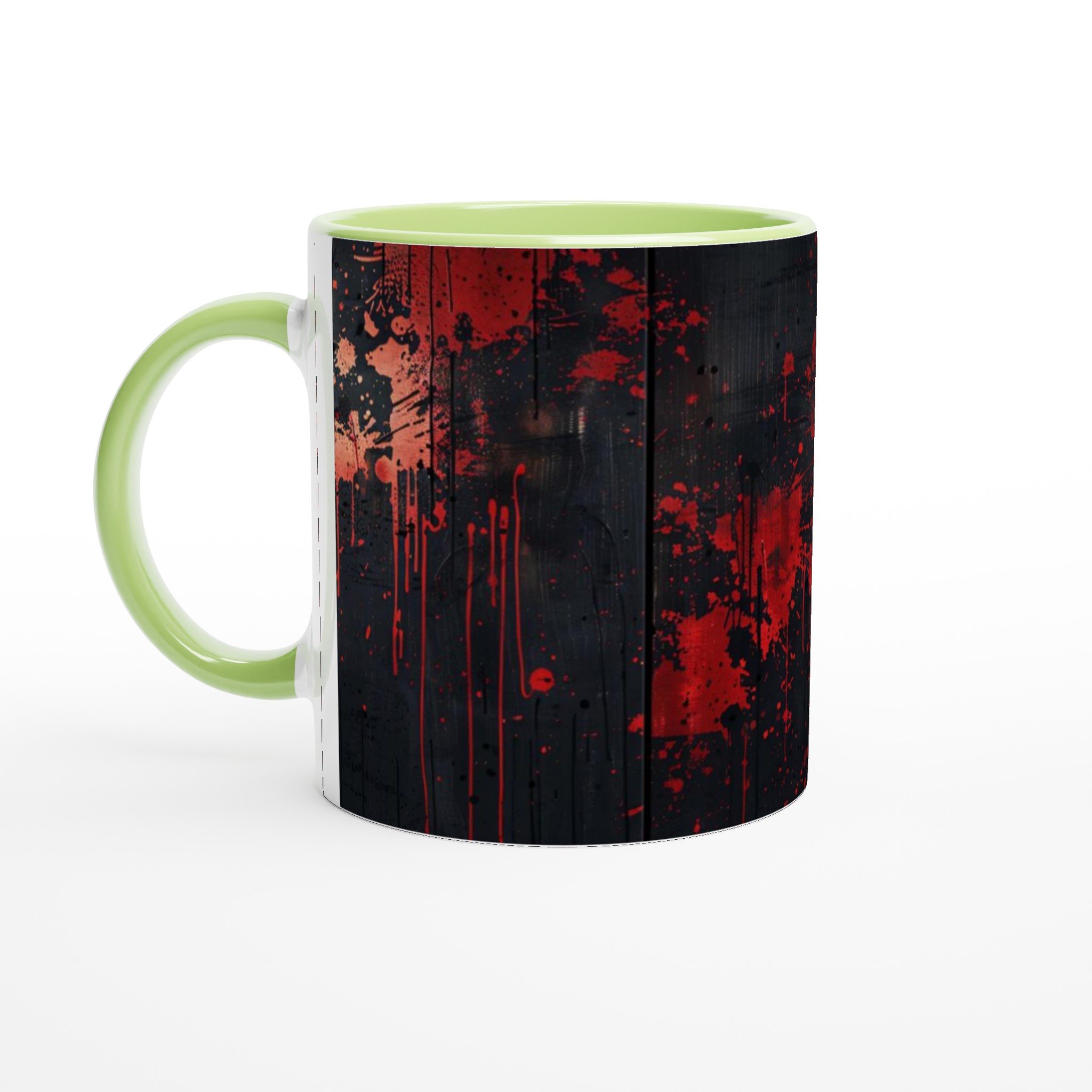 Vit 11oz keramisk mugg med dramatisk röd och svart konstnärlig design – välj din färg för unik stil 3 b36b5ebb-7add-48b2-bc98-8ce88dbc5fcc