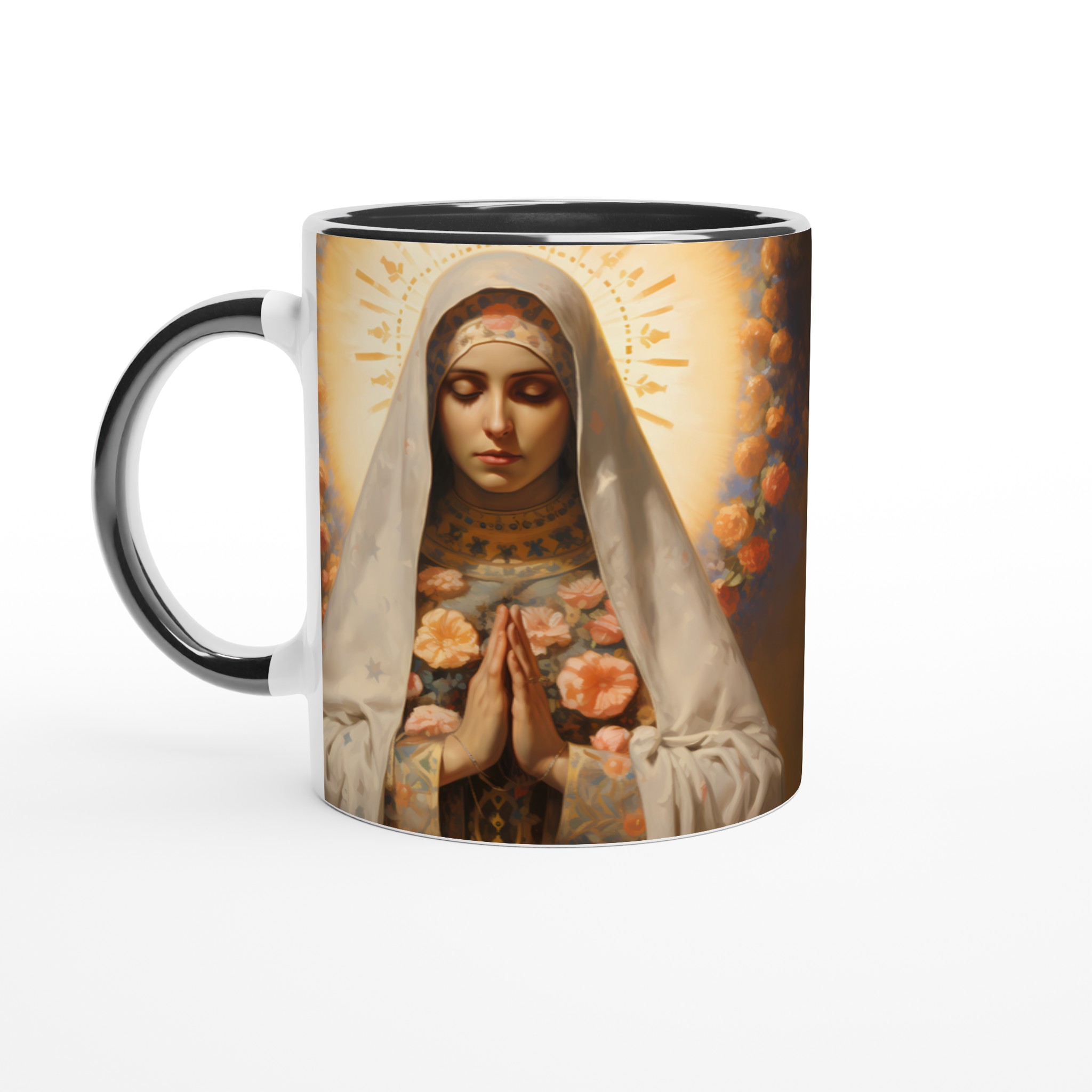 Madonna of Flowers 11oz Keramisk Mugg – Konstnärligt Tryck, Välj Din Färg! 7 b381b89f-b239-46af-a30b-cb25b213f083