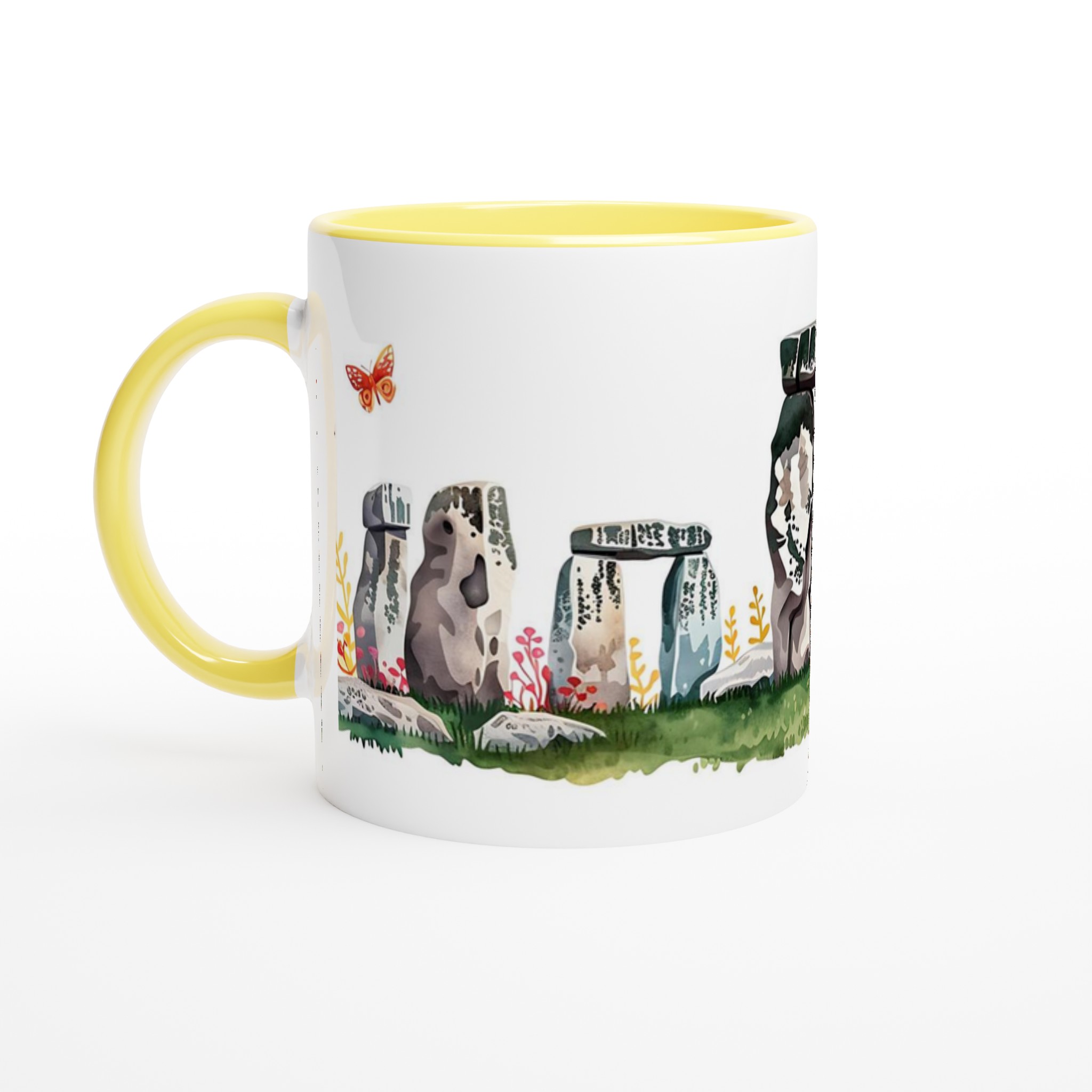 Stonehenge & Butterflies Akvarellmugg – 11 oz Keramikmugg i ditt val av 7 färger 5 b3be1443-f46c-4e9e-a758-bb1609924165