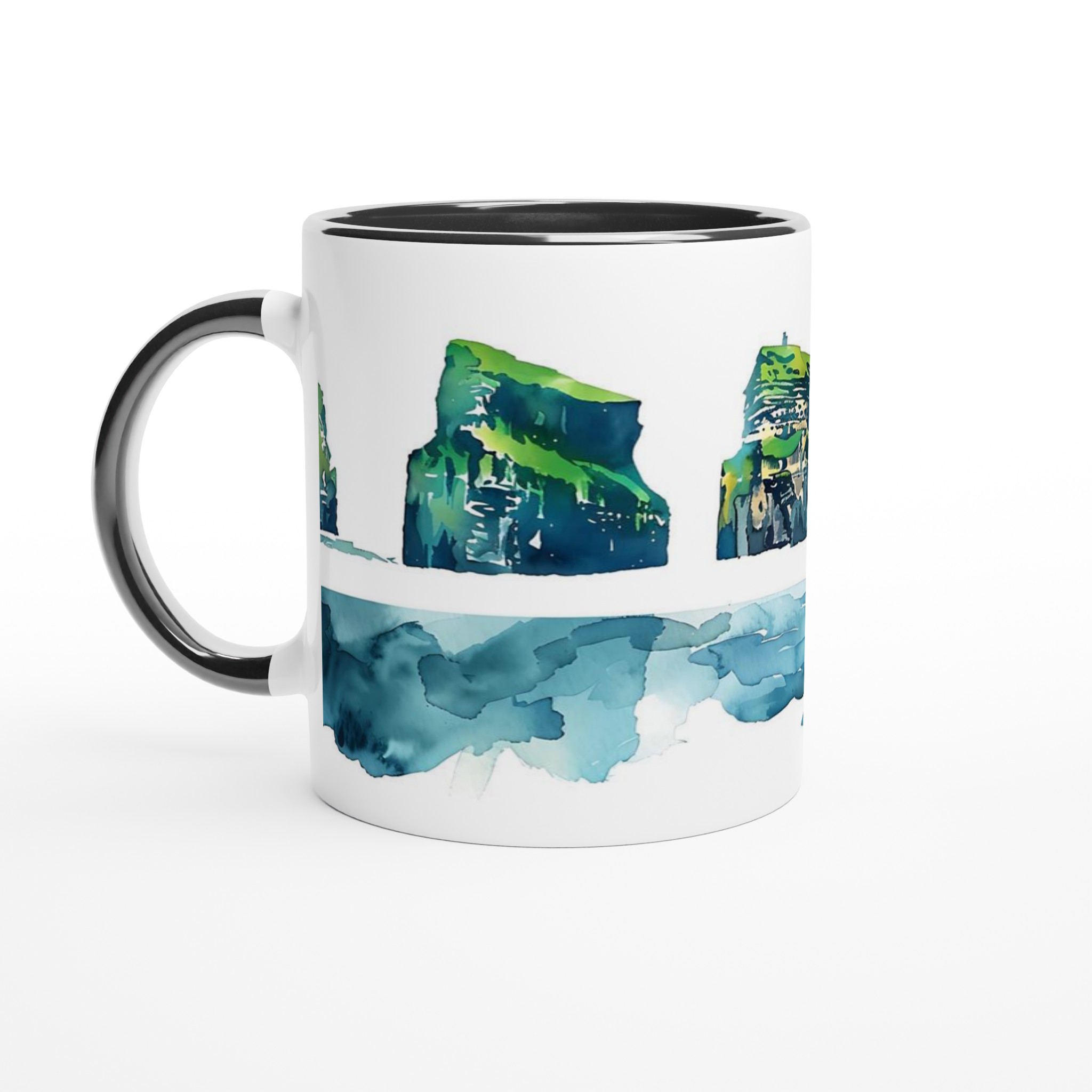 Klippkustens Charm: Akvarellinspirerad 11oz Keramisk Mugg – Välj bland 7 Färger! 7 b4449924-ac86-47d0-981c-f06a8189db53