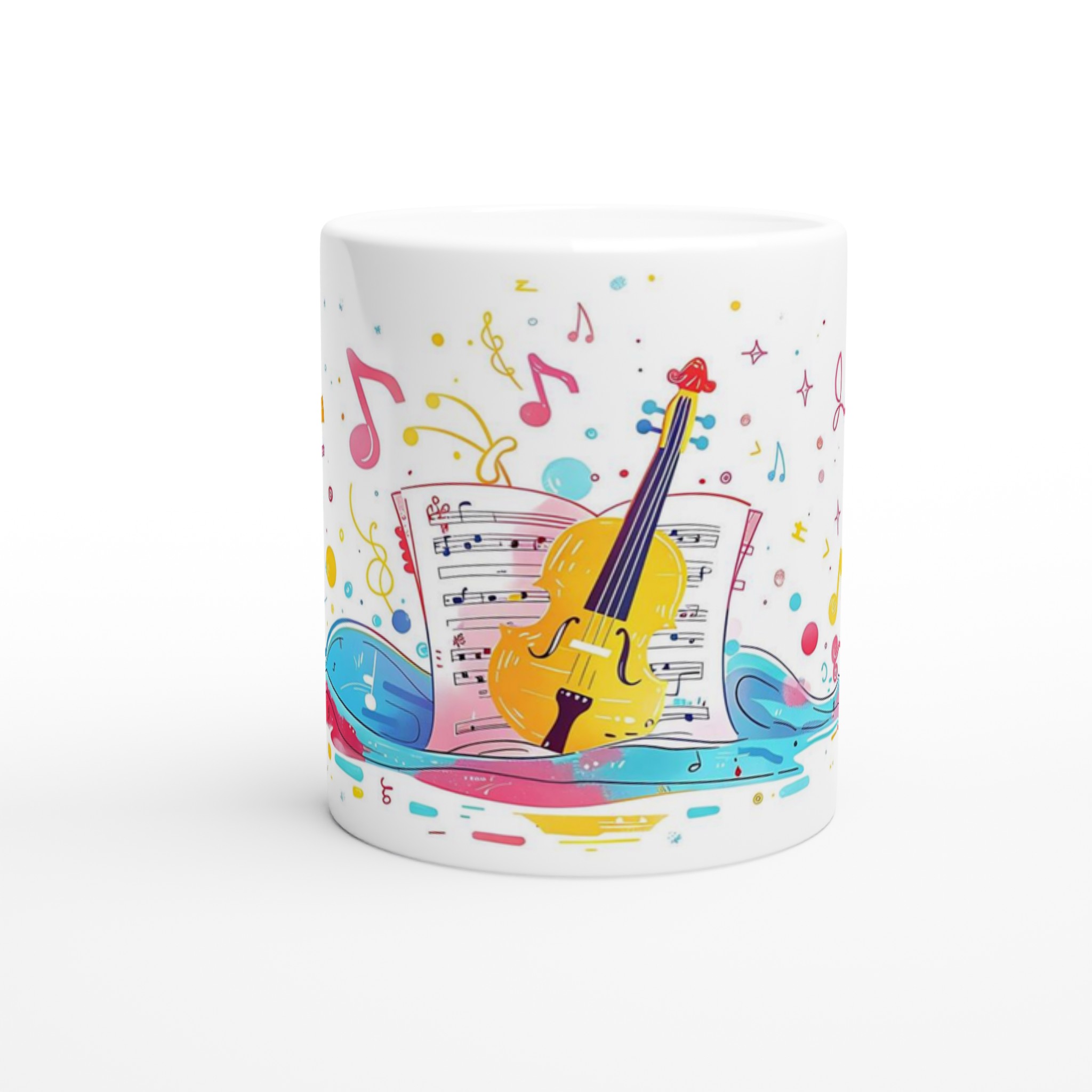 Melodisk Keramikmugg - Livfull Musikdesign & Violin, 11oz – Välj bland 7 Färgstarka Nyanser 8 b47cdc6e-d7ad-4656-8bb0-92291157ac38
