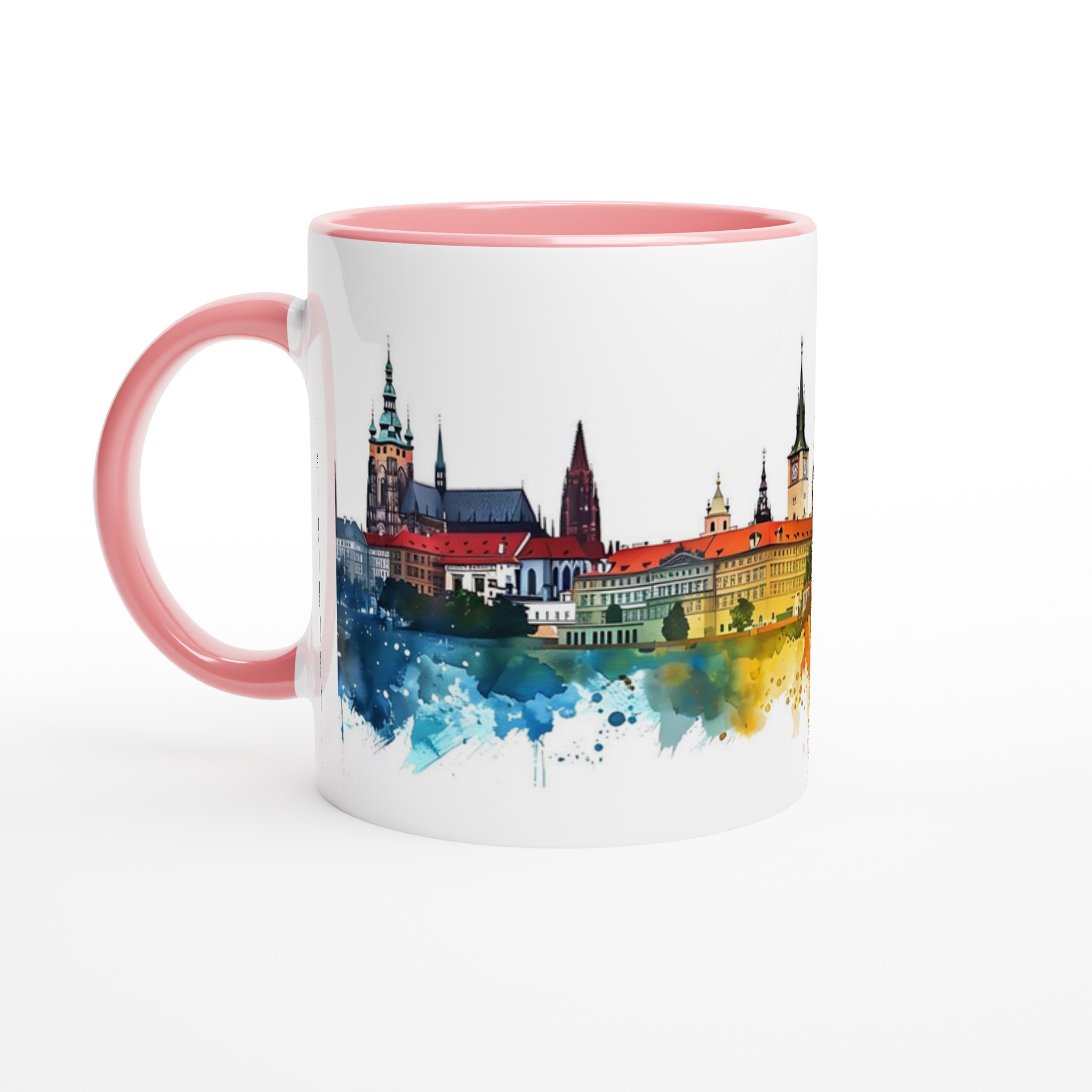 Prag Watercolour Cityscape Mugg - 11oz Keramikmugg med Färgstarkt Vattenfärgstryck 6 b47eeca4-f2c3-495a-b002-025d4f008c54