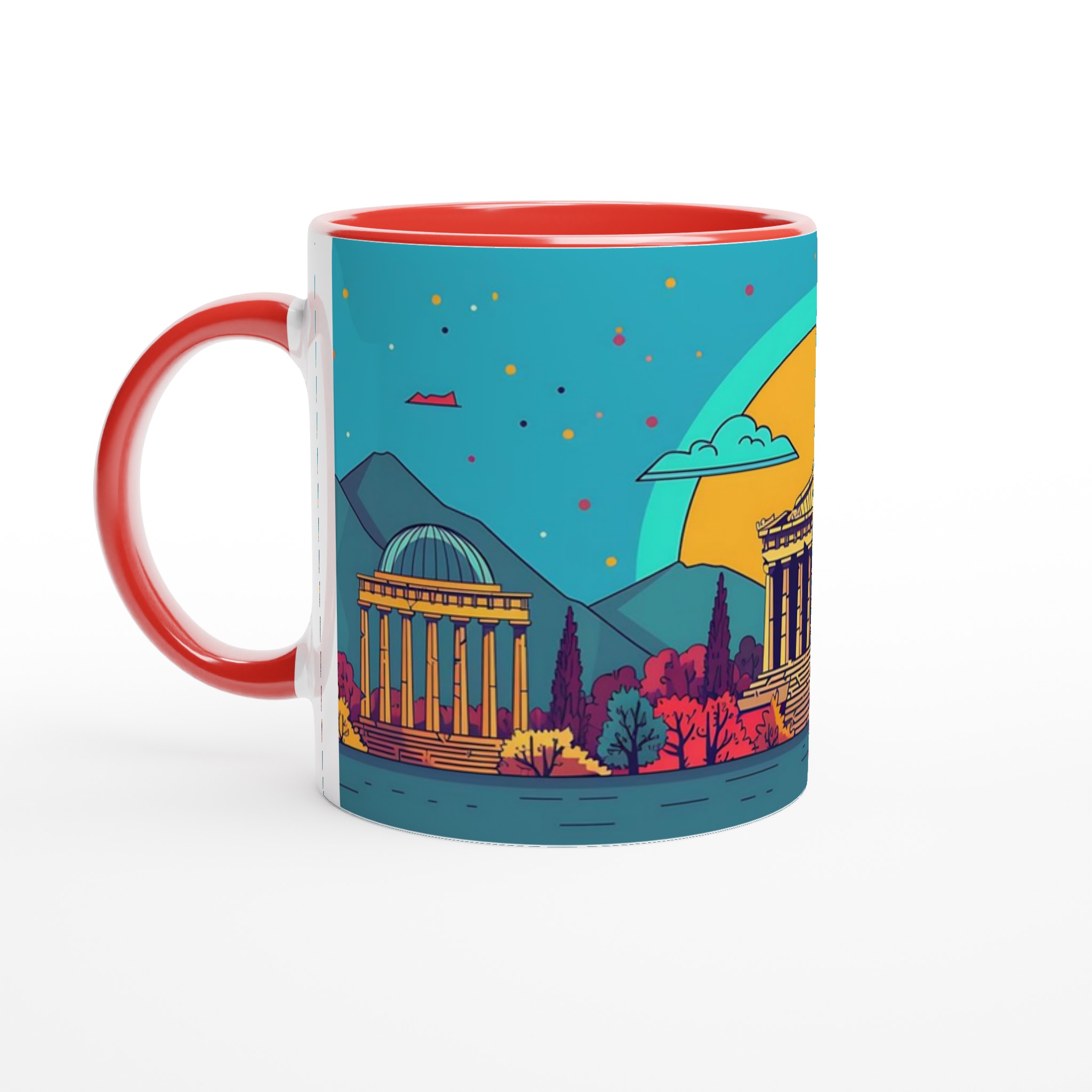 Antikens Charm: 11oz Keramisk Mugg med Popkonst Grekiska Tempel – Välj din färg! 2 b4da6999-db1a-4b55-8391-13fdbc3faa88