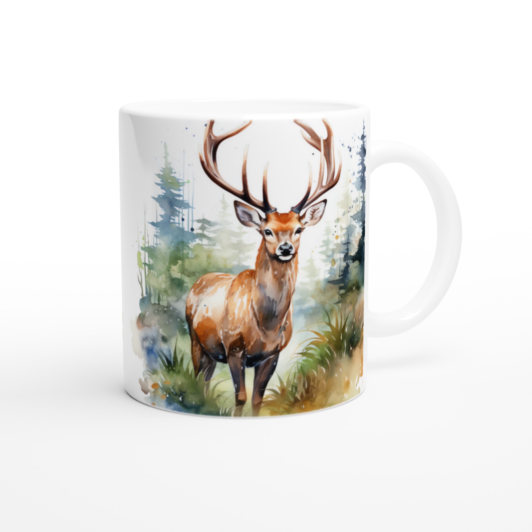 Majestätisk Hjort i Akvarell – 11oz Keramisk Mugg för Naturälskare i Valfri Färg 9 b4f77265-fd1d-4e73-a00f-98bb14391ec5