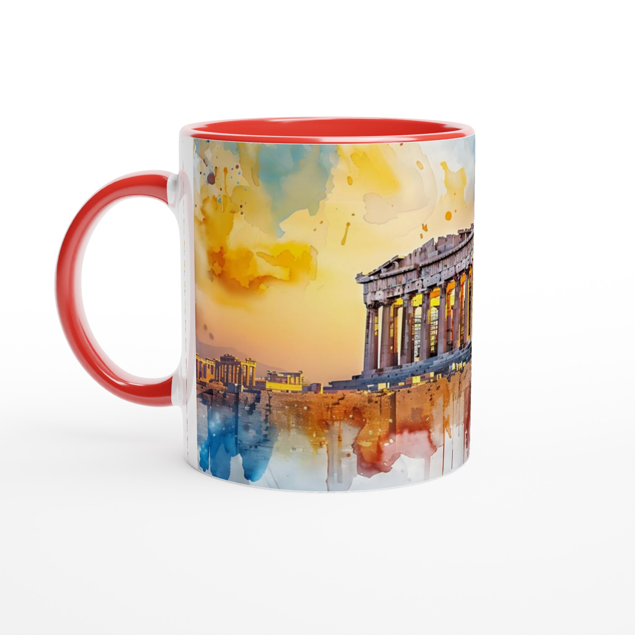 Aten Akropolis Vattenfärgsmugg – 11oz Keramikmugg i ditt val av sju livfulla färger 2 b5241109-4eba-4705-bc7c-1085642baff0