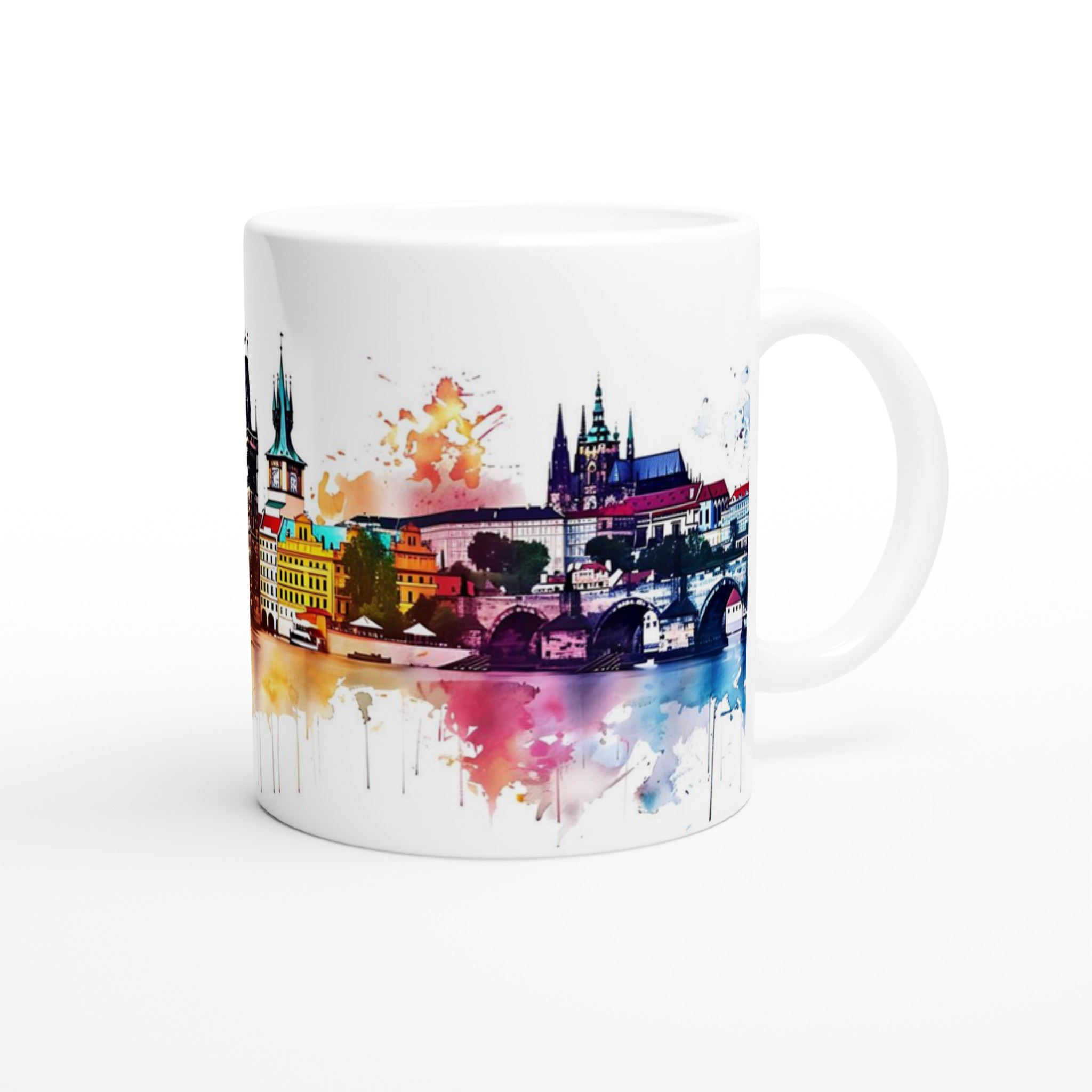 Prag Watercolour Skyline Mugg – Konstnärlig Stadsutsikt i Levande Akvarell 9 b52e4e80-6d6a-4e1d-8289-c4661c002212