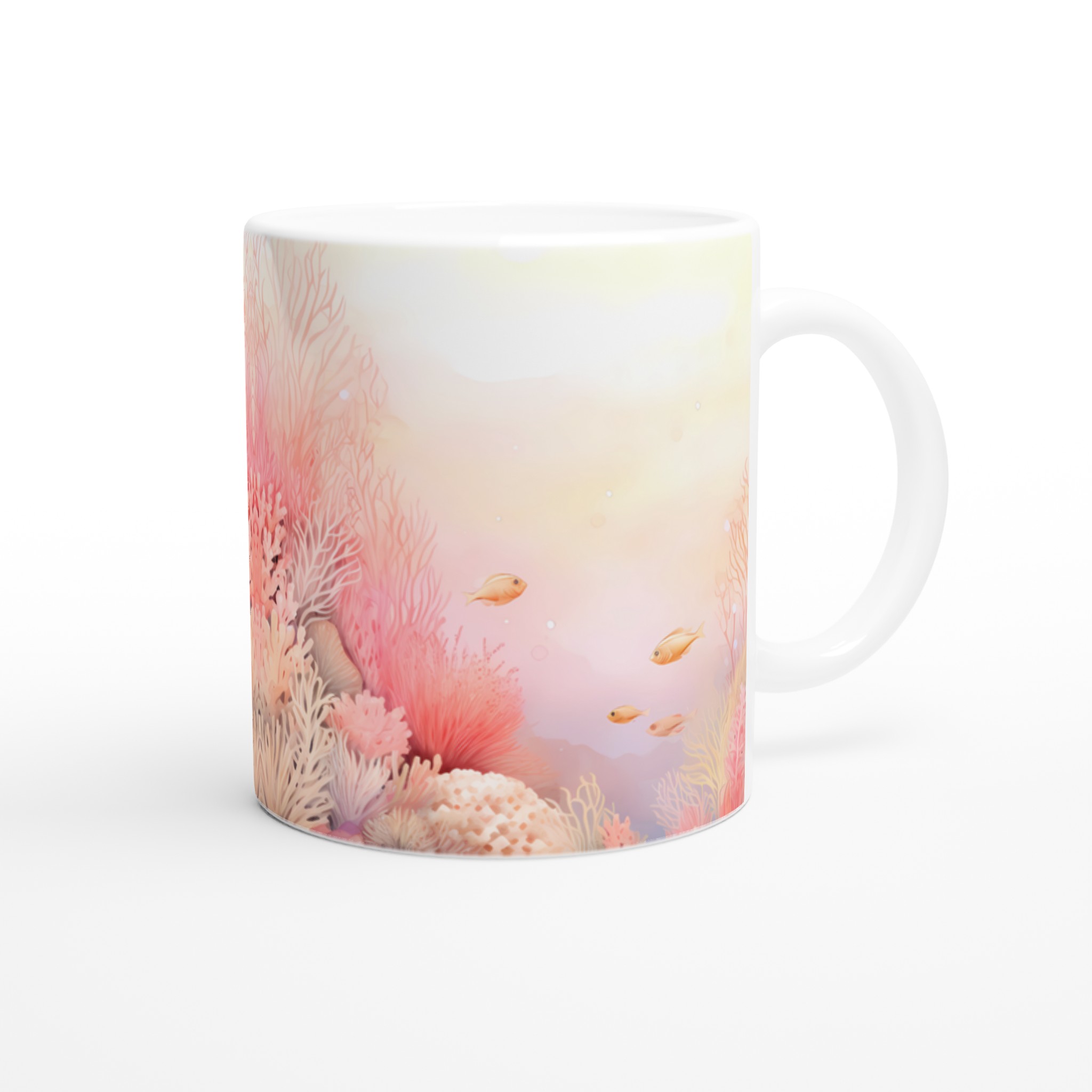 Pastellkorallhav 11oz Keramisk Mugg – Drömsk Akvarellstil för Din Favoritdryck 9 b549cd71-8585-4c93-abe5-07246d7deaea