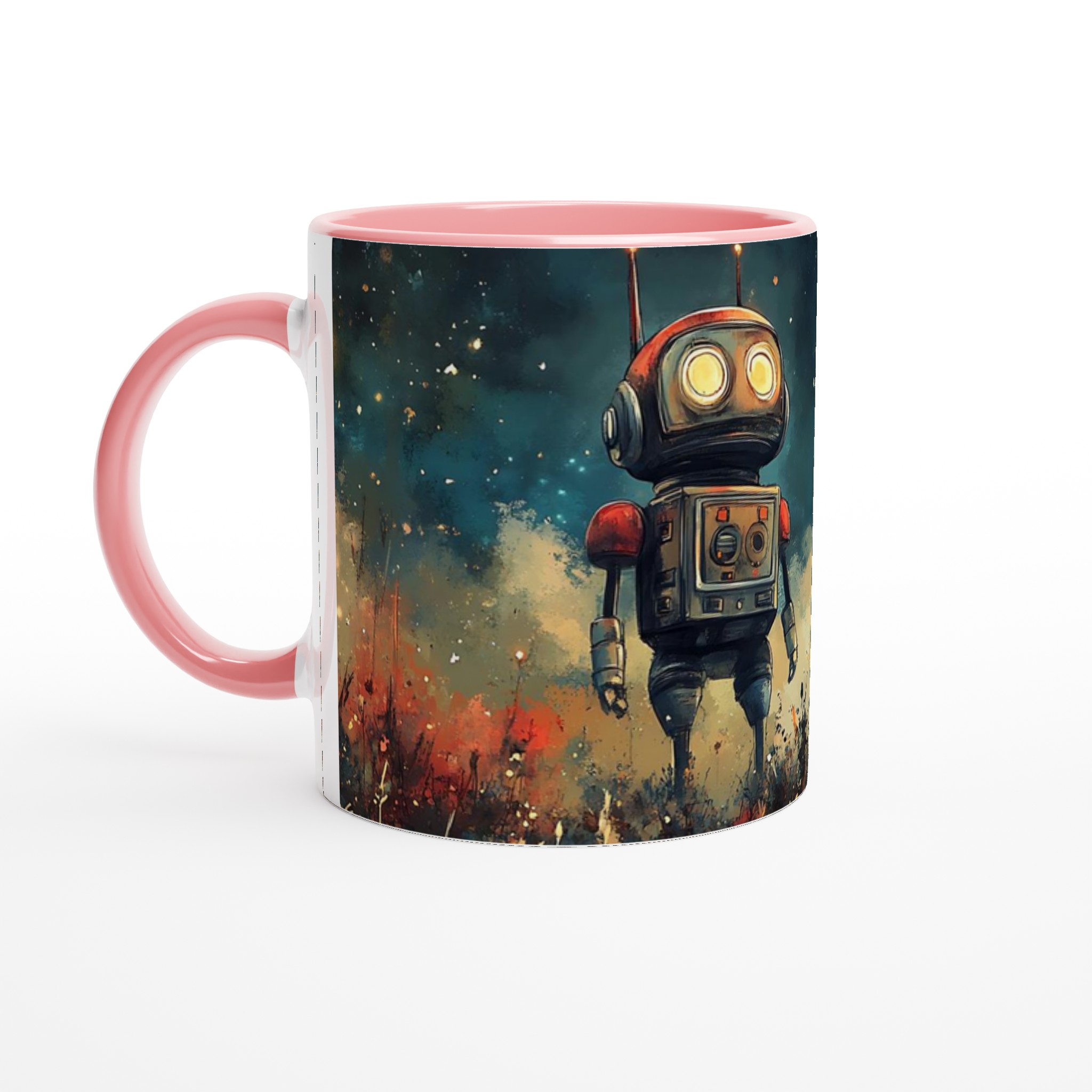 Retro Roboter Äventyr Mugg – Sci-Fi Konst Keramikmugg i ditt val av 7 färger 4 b59eb637-7de7-465d-9ddc-ee4b66f04f50