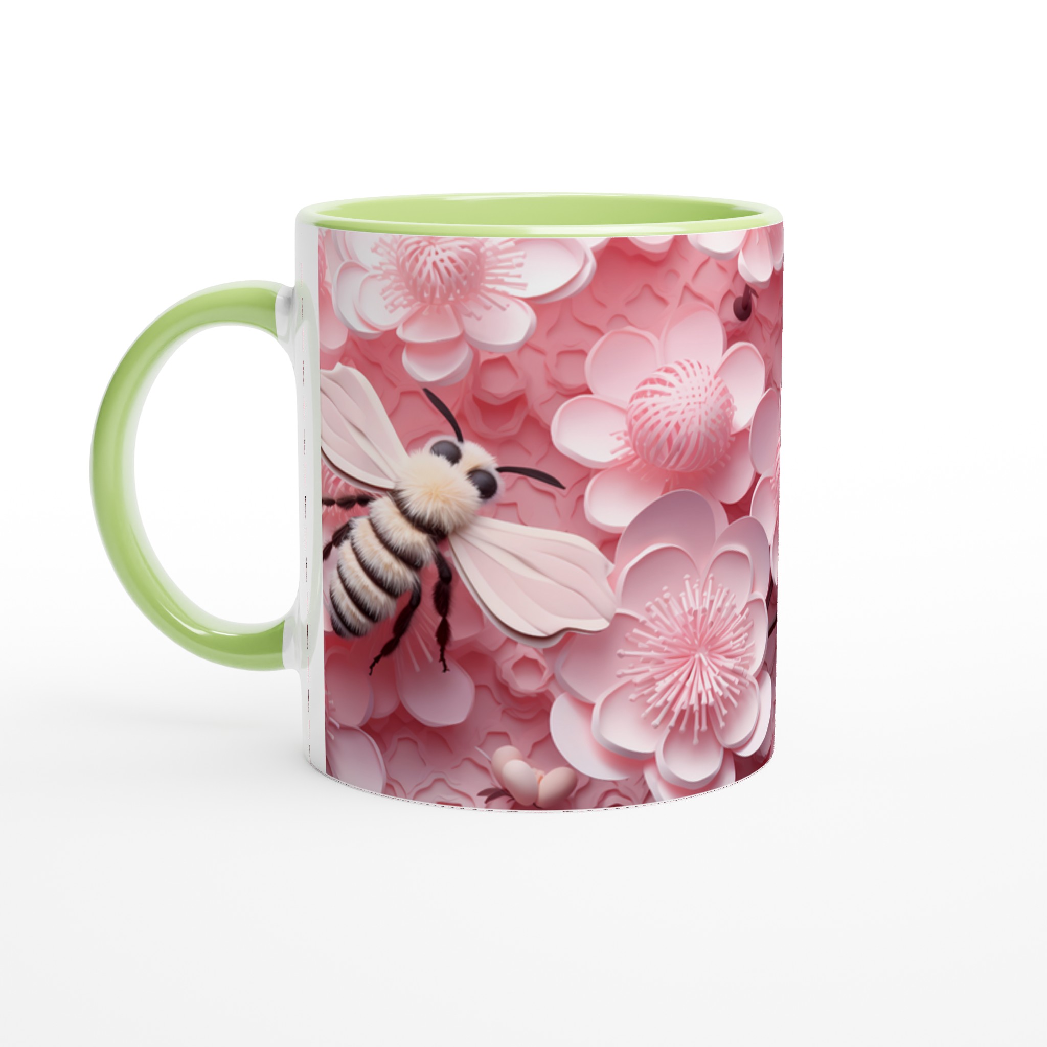 "Pink Blossom Bee" Keramisk Mugg – Drömlikt Motiv i Pastell, Välj Din Favoritfärg! 3 b5b13b51-37f9-4bdb-b483-37b72e2dabf6