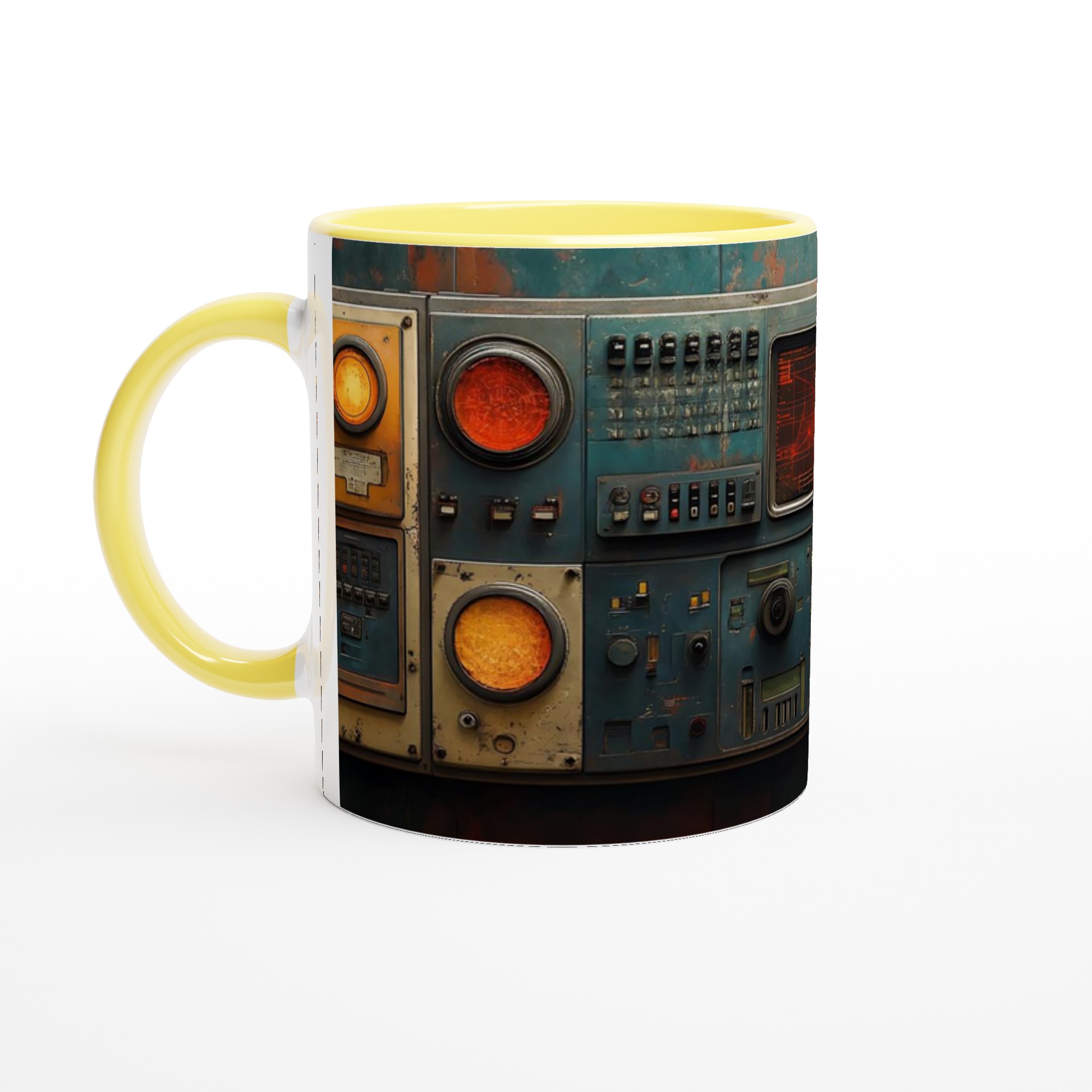 Retro Futurism Kontrollpanel Keramisk Mugg - Vintage Sci-Fi Design i 7 Färger 3 b60bc166-49c9-40f3-bd36-7513a46a676c