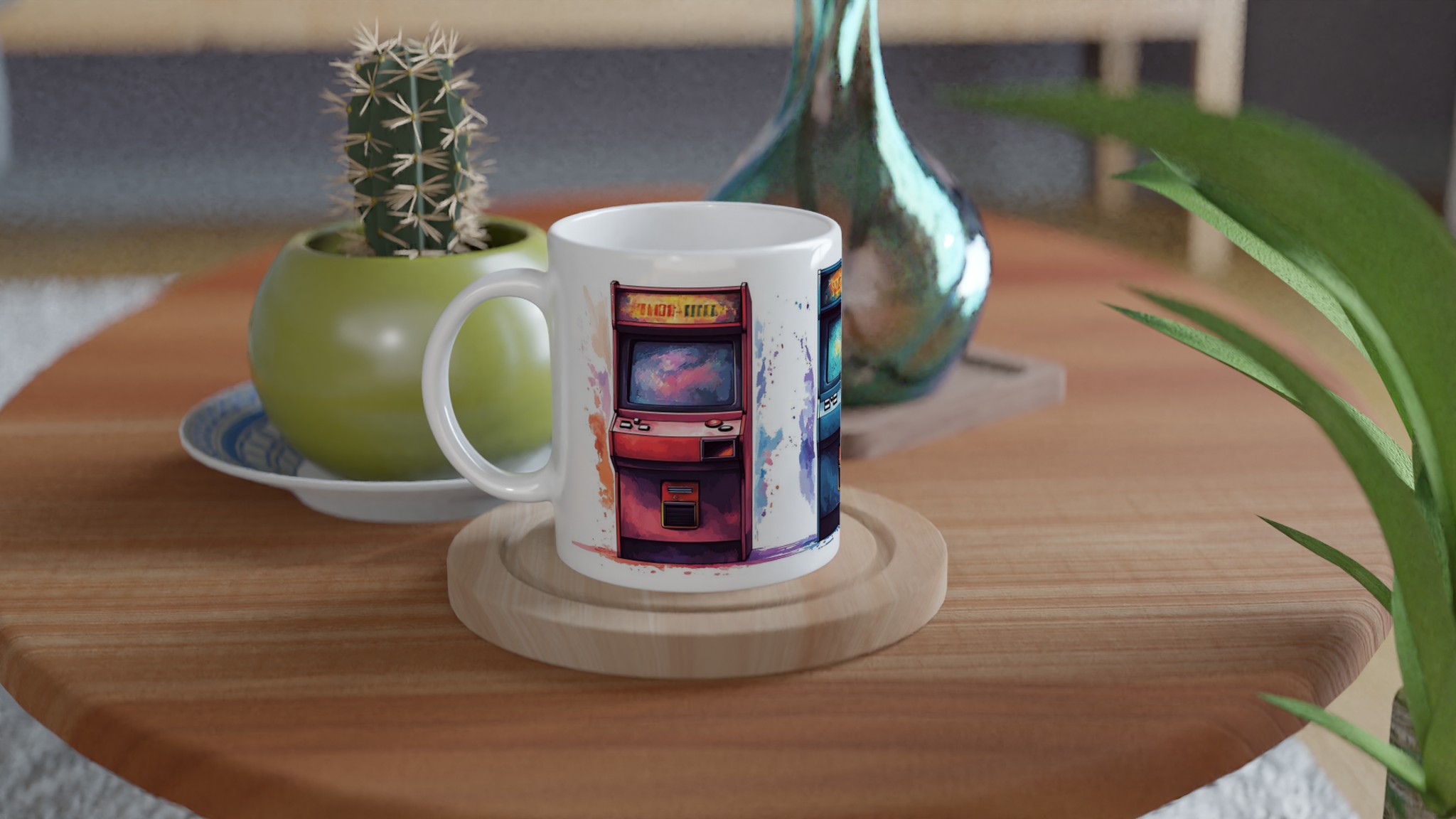 Retro Arcade Konst Mugg – Spelnostalgi i Levande Akvarell, Välj Din Favoritfärg! 9 b62c5474-f075-4567-b378-0448aa0f4df0