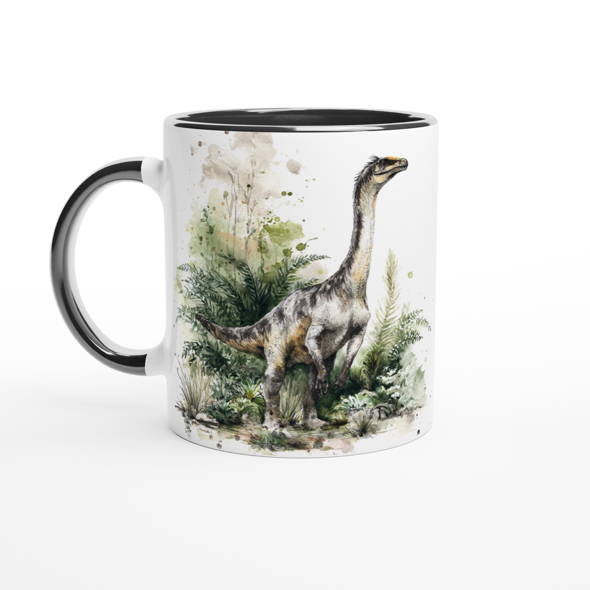 Dinosaurie Vattenfärg Mugg - Stilren 11oz Keramikmugg i ditt Val av Sju Färger 7 b661611f-06a3-4fa9-b57d-2355664fe079