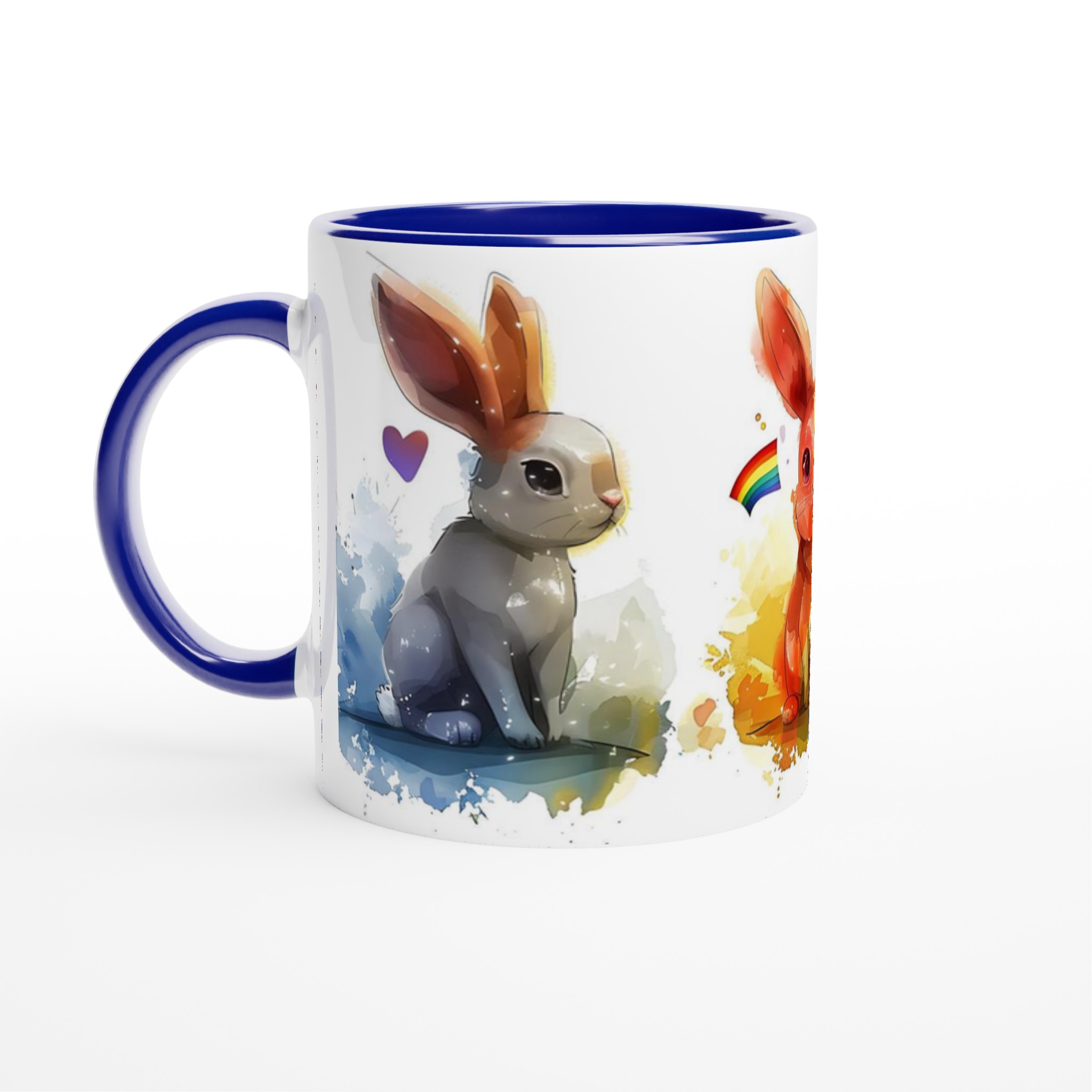 Färgglad Akvarellkanin Mugg – 11oz Keramisk Kaffekopp med Lekfull Design 4 b66cc5b9-37ff-4f58-aa4c-35da0e34f589