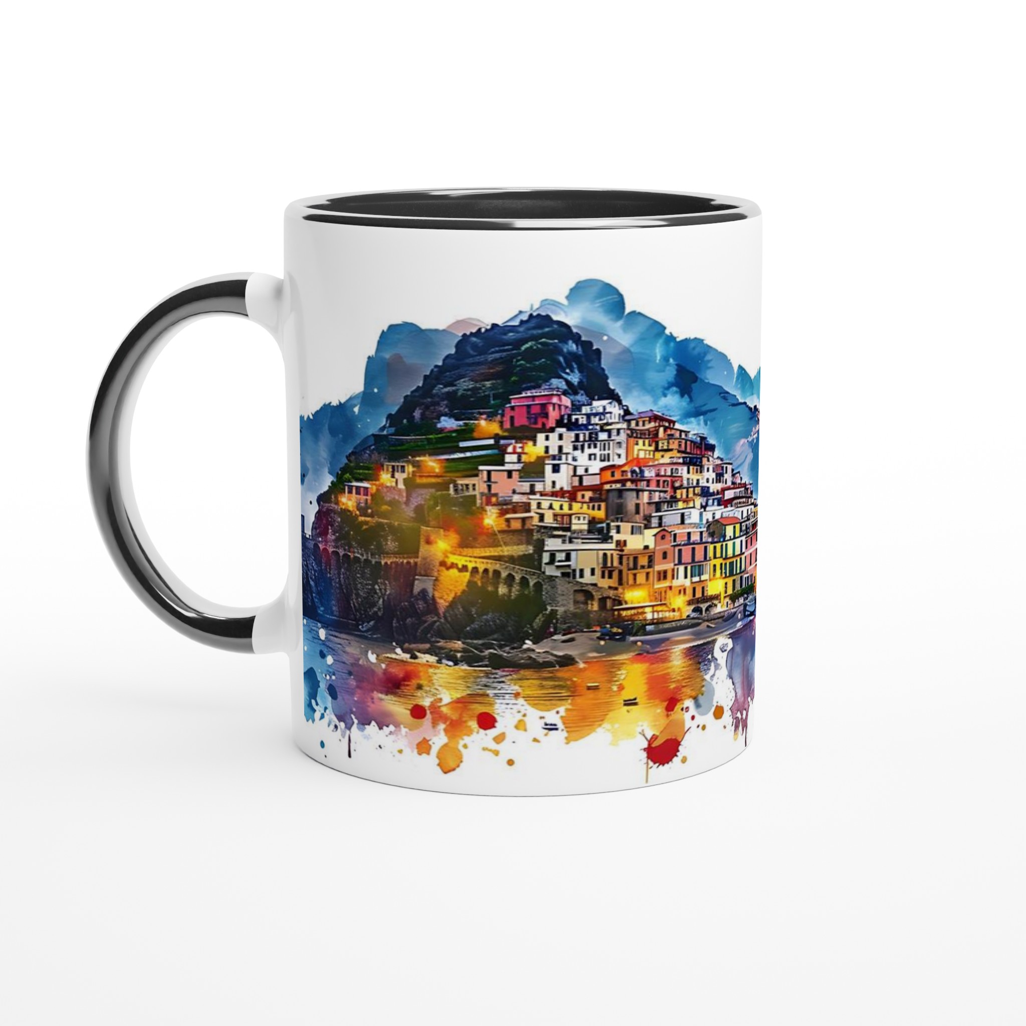 Italiensk Kustby Akvarell Mugg - Färgstark Keramikmugg, 11oz 7 b6839a01-f563-4819-b721-57cdc6b8b18d
