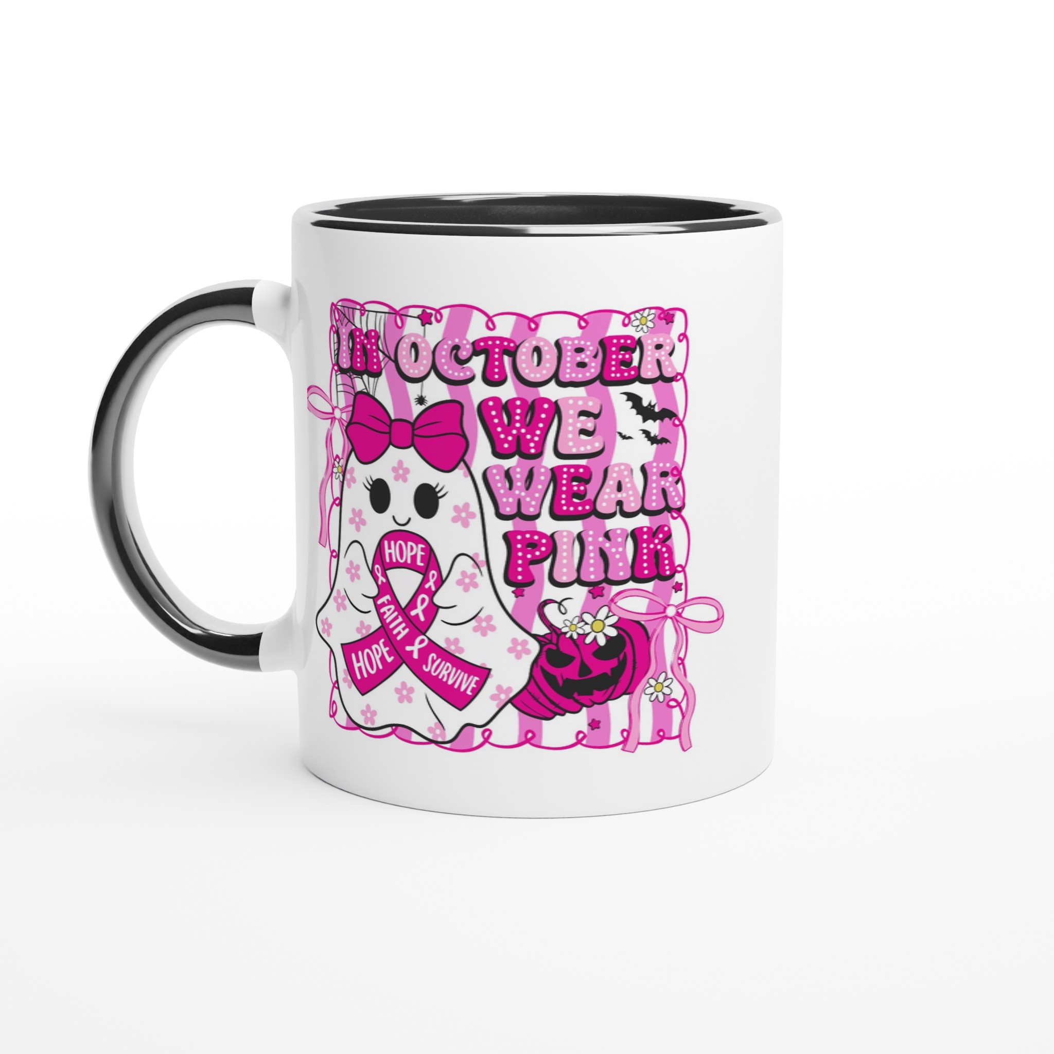 In October We Wear Pink – Rosa Bandet-mugg för Bröstcancermedvetenhet 5 b6d26079-d362-4c19-96ec-8b6baf256b36
