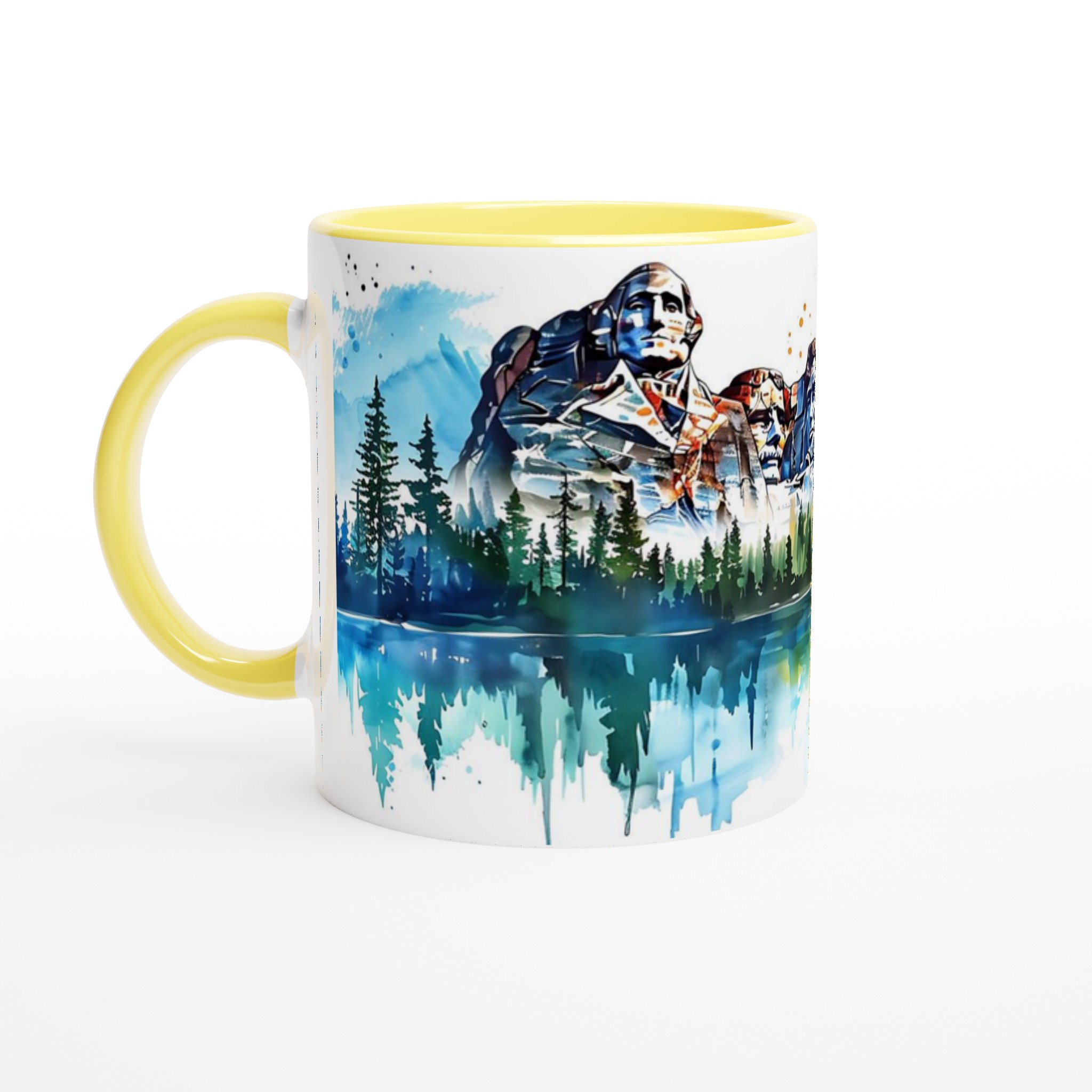 Mount Rushmore Vattenfärg Mugg - USA-historia i Livfulla Nyanser - 11oz Keramisk Kaffekopp 5 b7f3dd20-e1ab-4b67-bd10-dd577231e704
