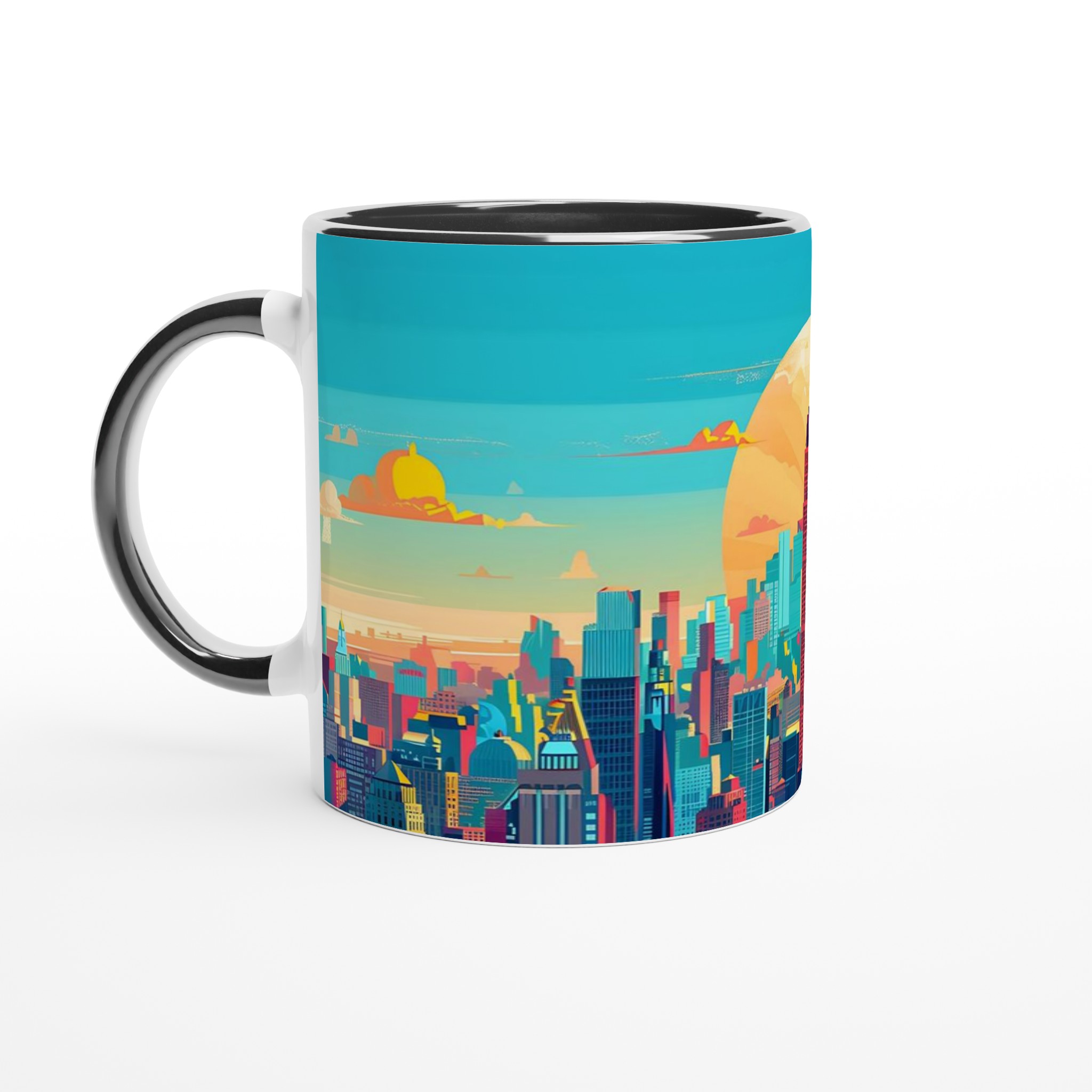 New York City Skyline Kaffemugg – Färgstark, Pop Art-inspirerad Keramikmugg (11 oz) 7 b8e1099d-8024-42b6-803a-ccdb860f10be