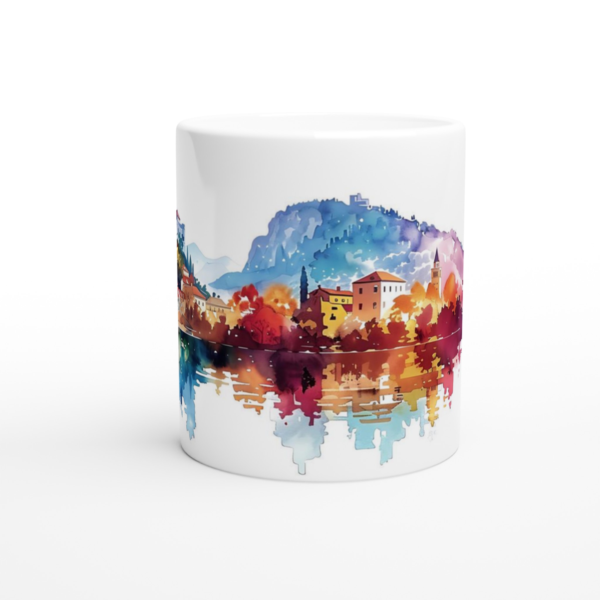 Aquarell Stadsvy Mugg – Konstnärligt Charmig Keramikmugg i ditt val av färg 8 b9216e4c-70f8-4a16-b52a-b87d3992dfcb