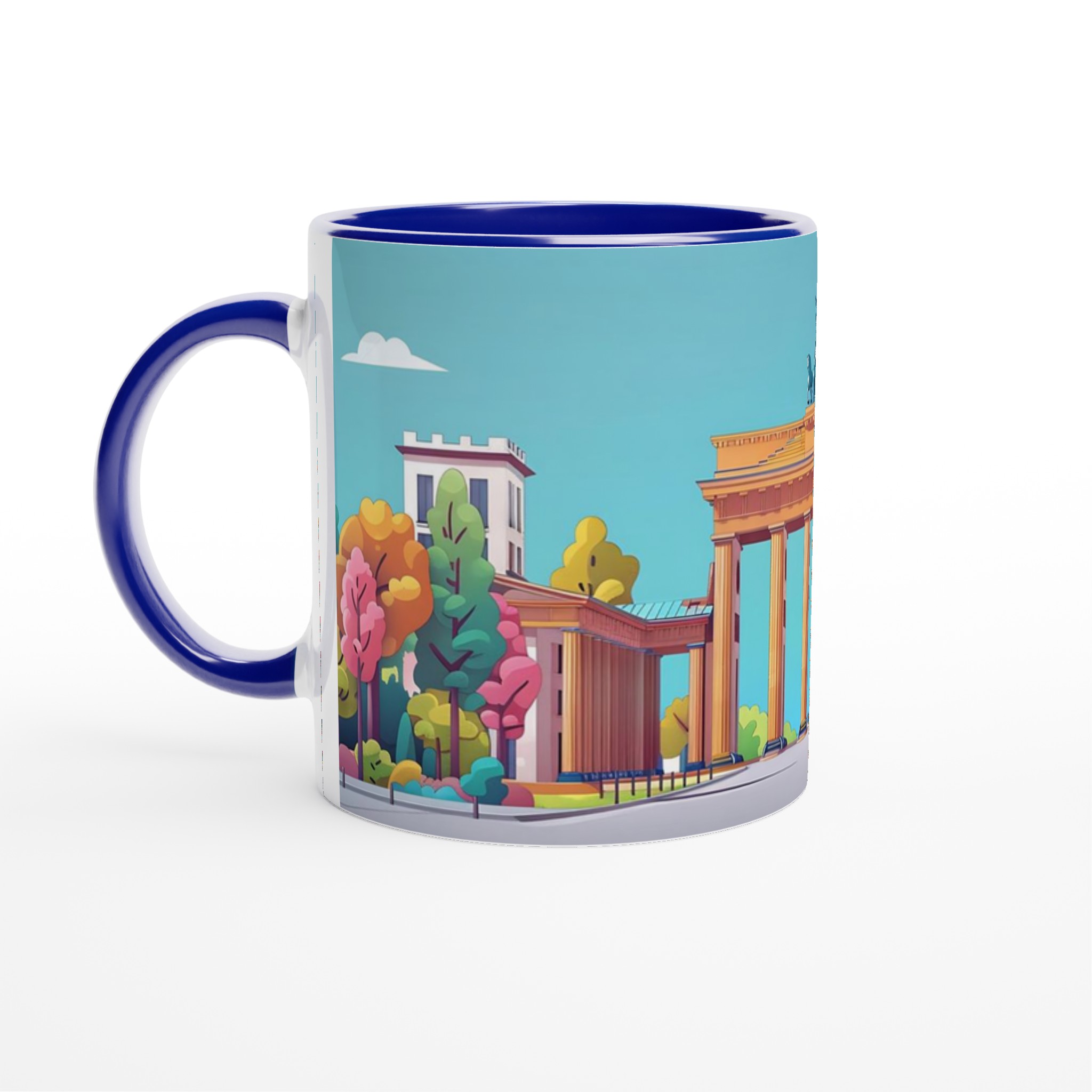 Brandenburger Tor Konstnärlig Mugg – Färgstark Berlin Illustration | 11oz Keramisk Mugg i Valfri Färg 4 b9da453d-6b7f-4209-8809-4e8c2608135a