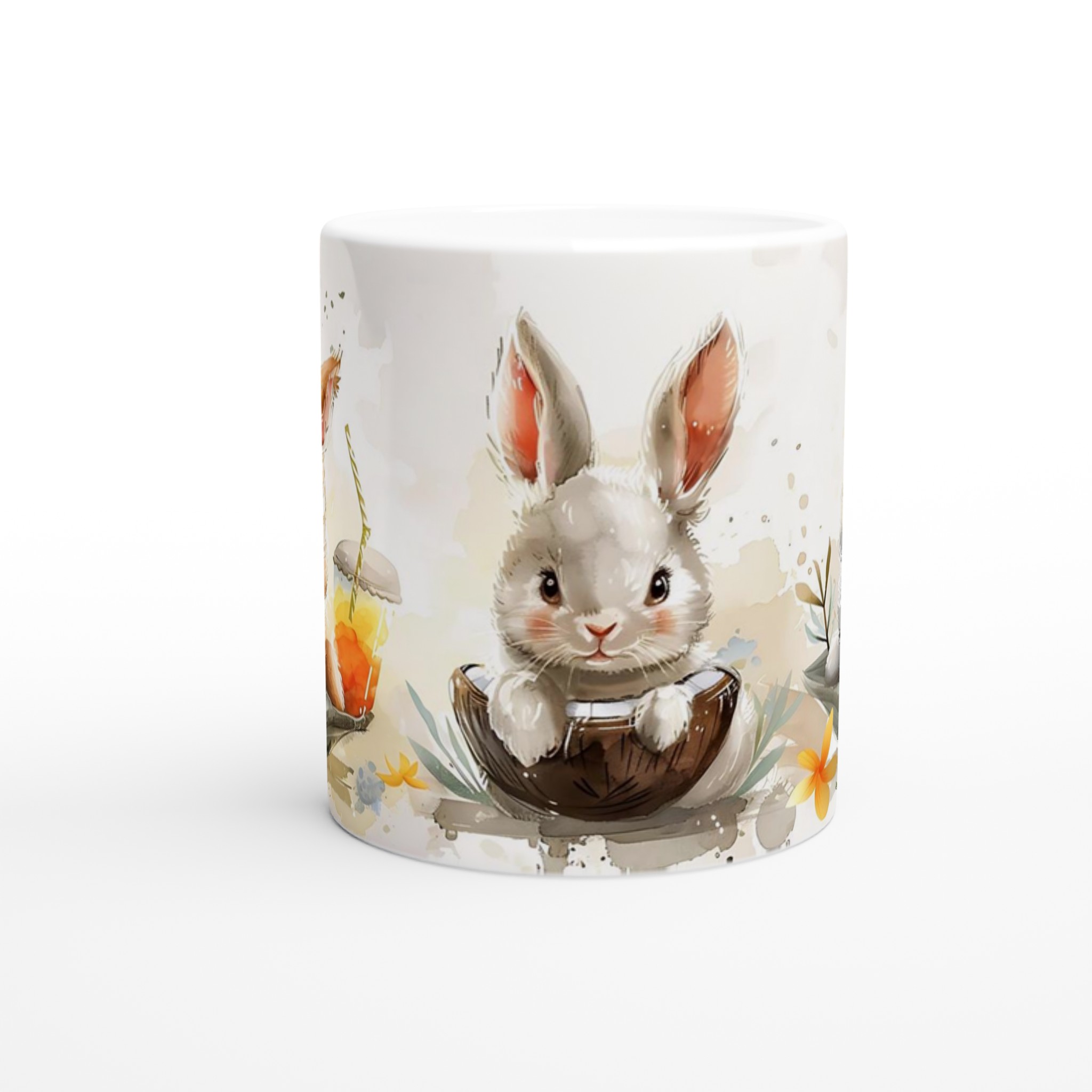 Söta Kanin Vänner Keramikmugg - Charmig Akvarelldesign för Kaffe & Te i Flera Färger 8 b9e19cb5-ff2a-4b8d-a53f-1ccb73cbb3ec