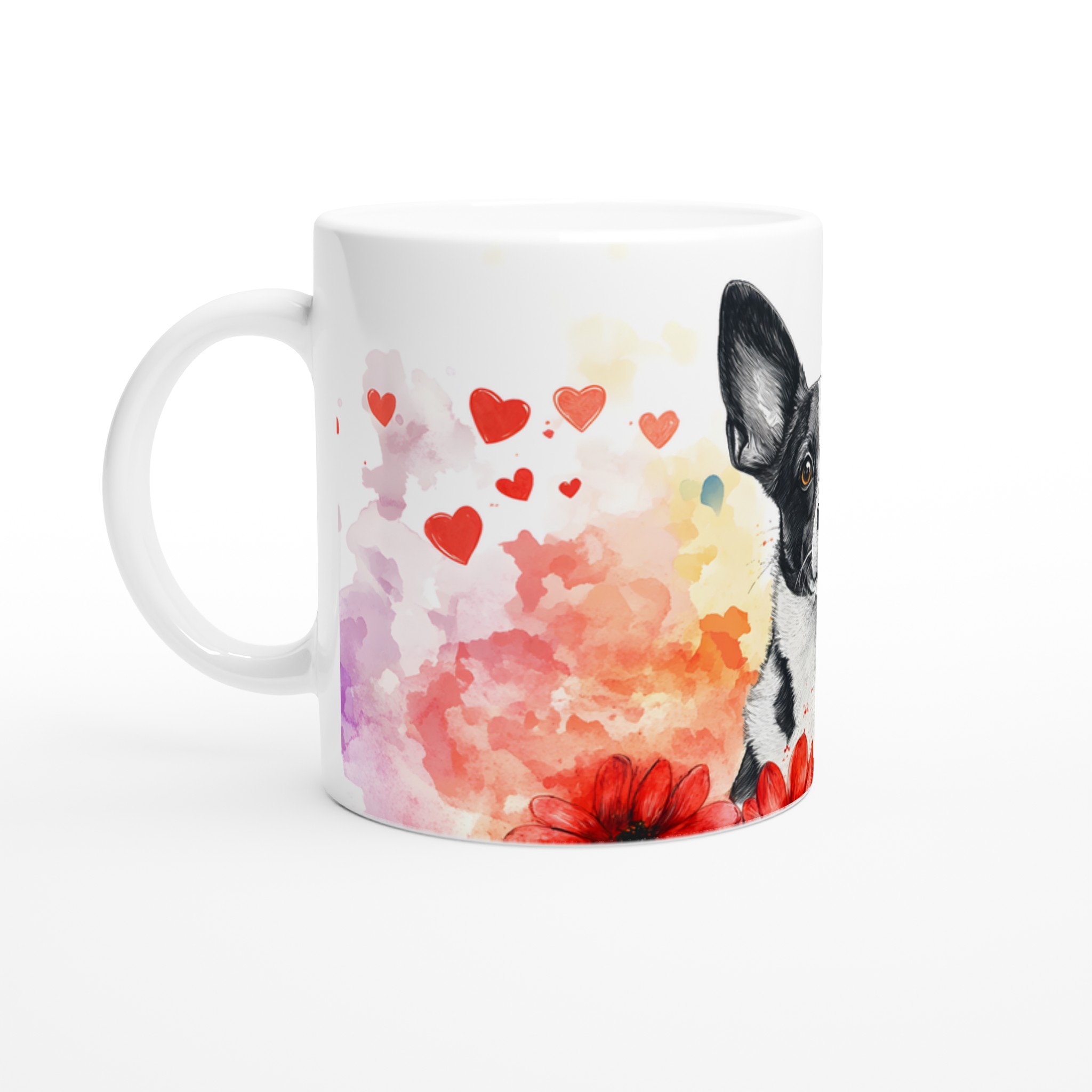 Kärlekshund – Personlig 11oz Keramisk Mugg med Akvarelldesign & Valfri Färg 1 b9f045f1-d321-4179-8ece-53a63e29531f