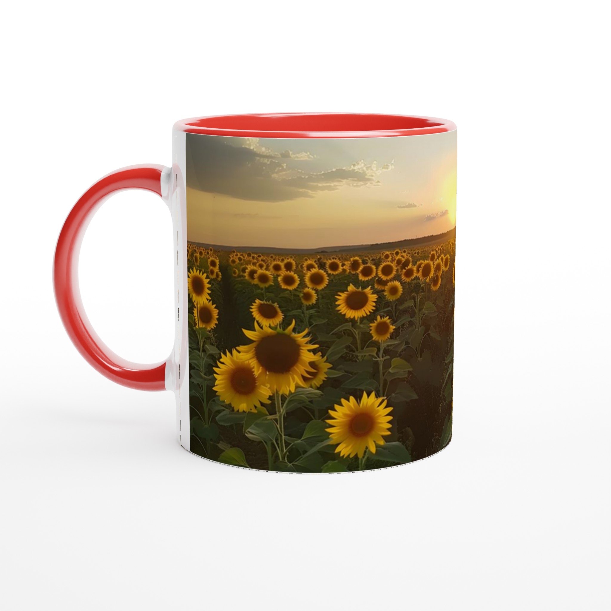 Solrosfält vid solnedgång 11oz Keramisk Mugg – Anpassa din perfekta färg! 2 ba21999e-109e-41e5-a1af-e623f6a239f2