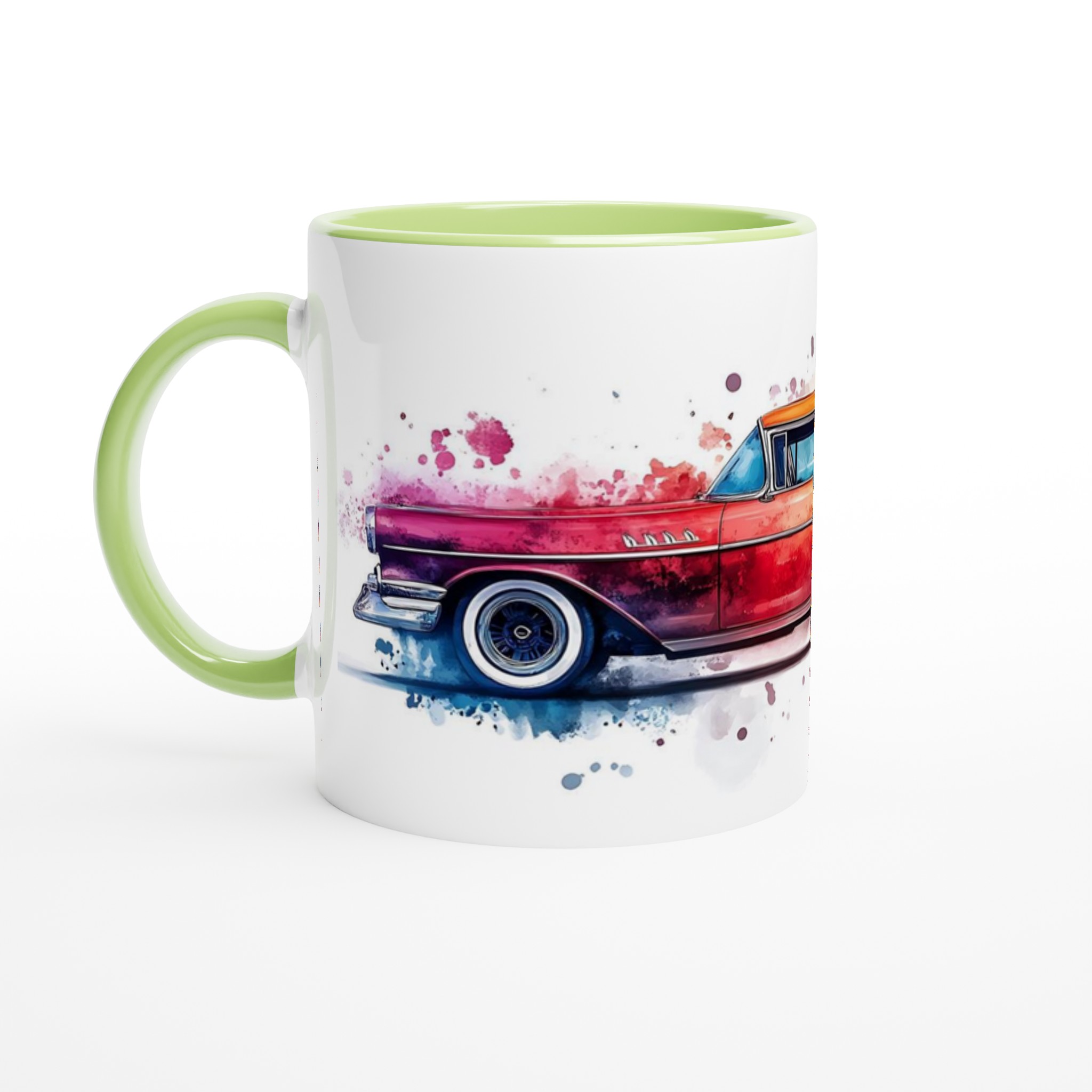 Klassisk Bil i Akvarell – 11oz Keramikmugg: Konstfull Design för Kaffeälskaren i Valfri Färg! 7 ba35492e-602d-4a45-bdca-5991a5ea99ed