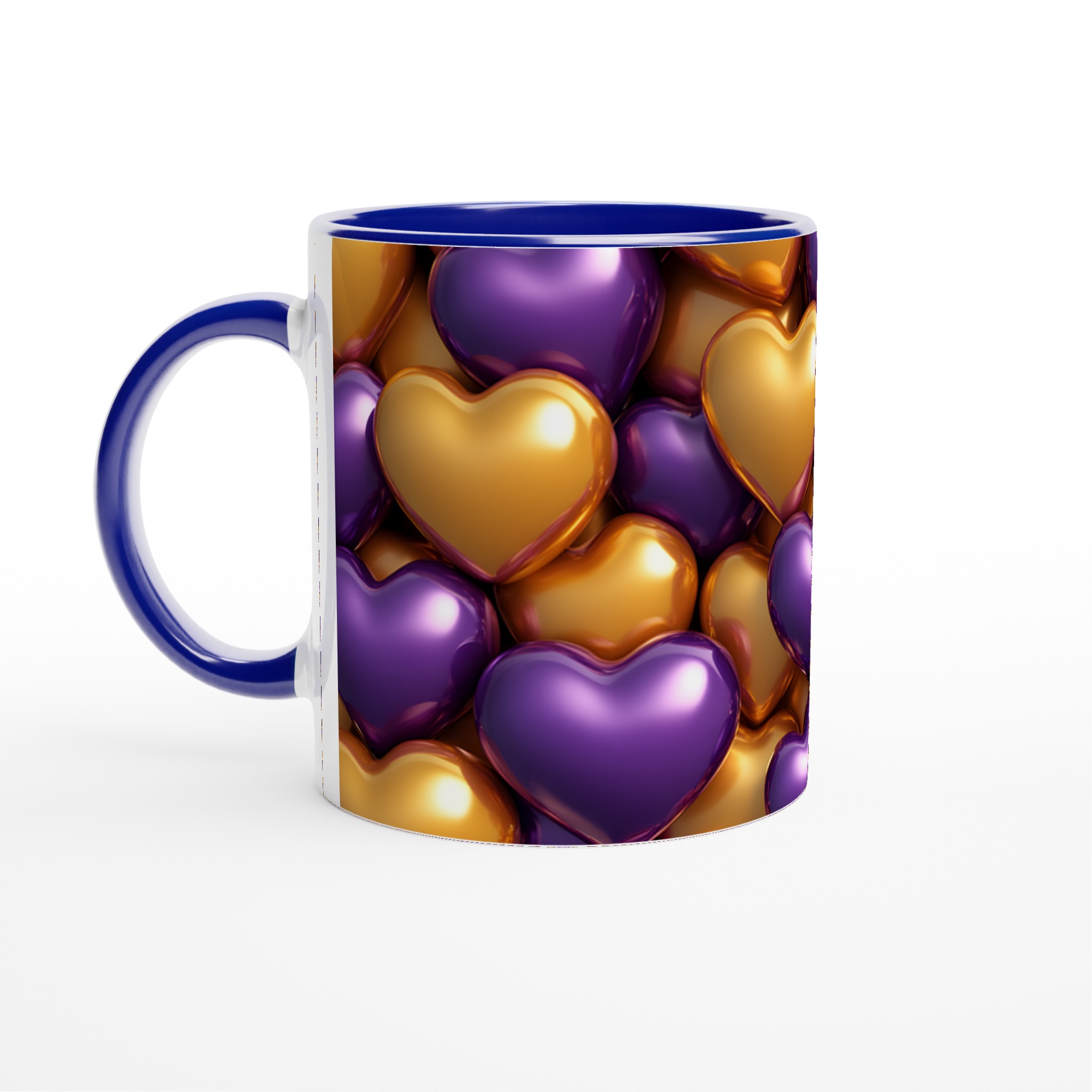 Kärlekshjärta Keramikmugg - Lyxiga Guld & Lila Nyanser, 11oz 4 ba53175f-5737-40e9-a3eb-be8d8dc4534f