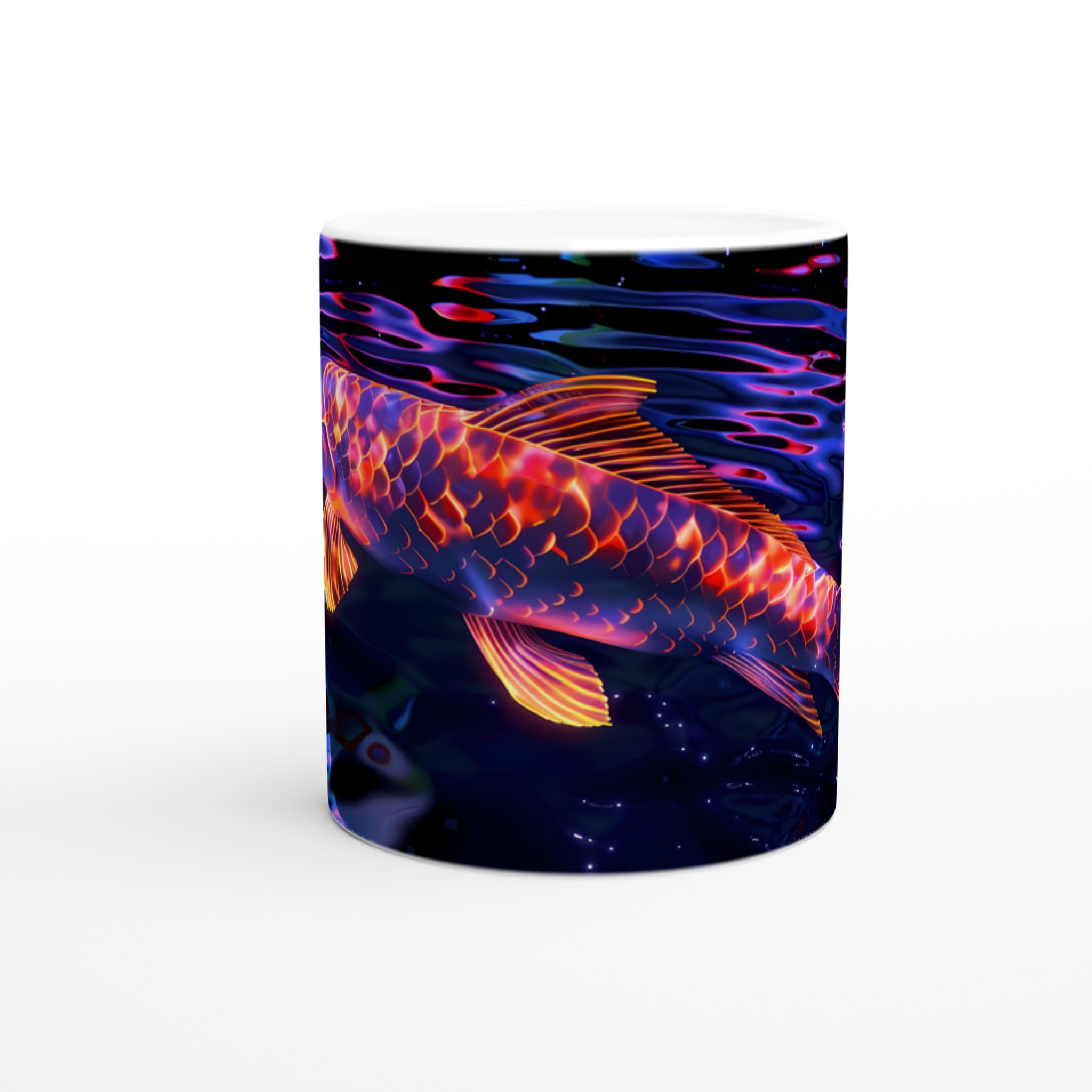 Neon Koi Drömmugg – 11oz Keramisk Kaffemugg med Lysande Fishtryck i Valfri Färg 8 bad442e4-2448-4a7e-94c2-61657bf733c1