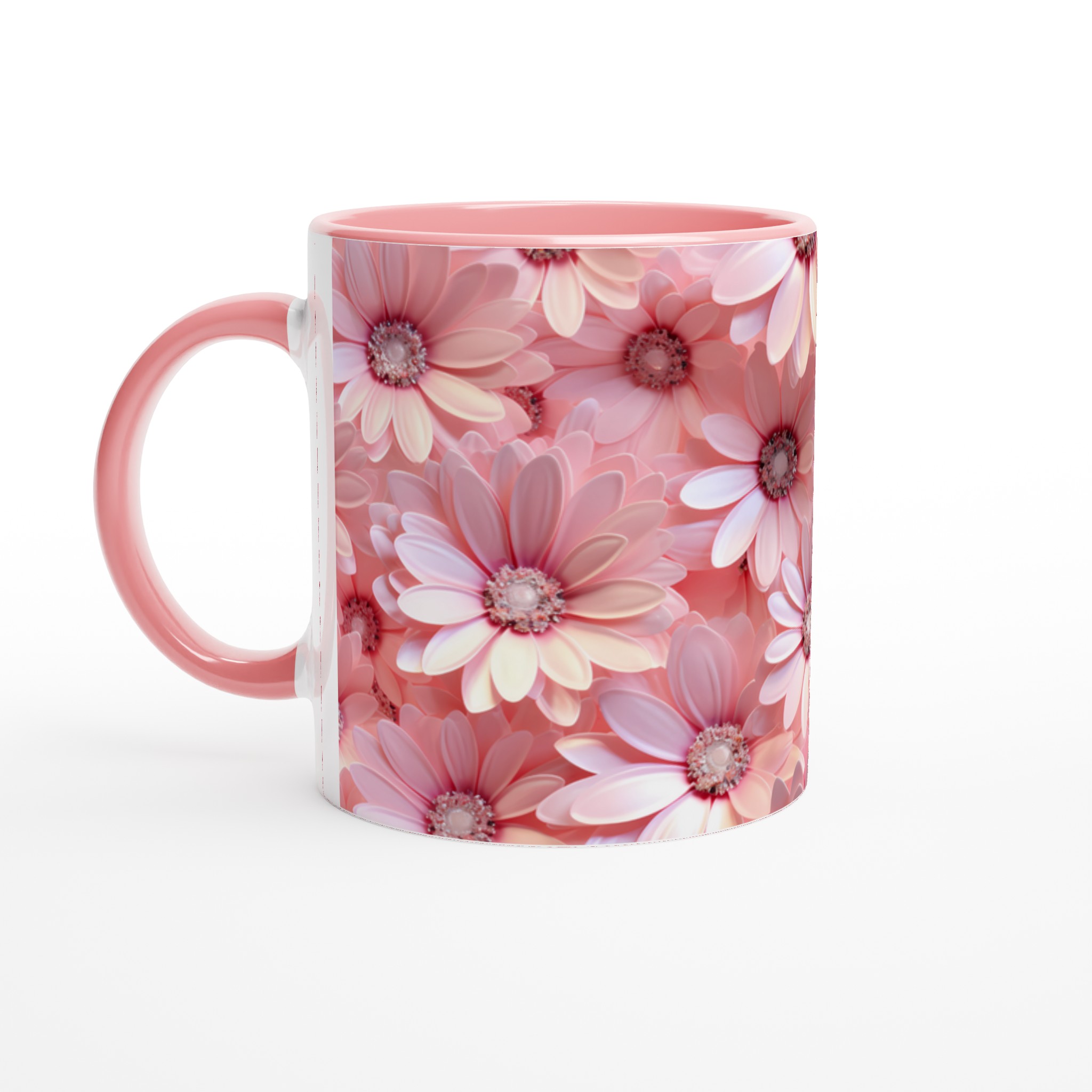 Elegant Vit 11oz Keramisk Mugg med Drömskt Rosa Blomstertryck – Välj Din Färg 6 badcf7d4-4ac5-43d4-8844-68e2c04af967