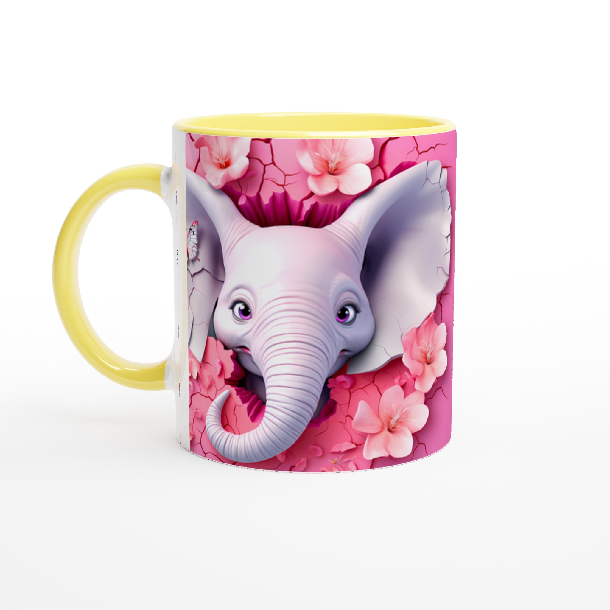 Söt Elefant & Fjäril 11oz Keramisk Mugg – Drömrosa Design för Kaffeälskare 5 baf241a9-c072-4eb3-b35f-3b9f1e979cfd