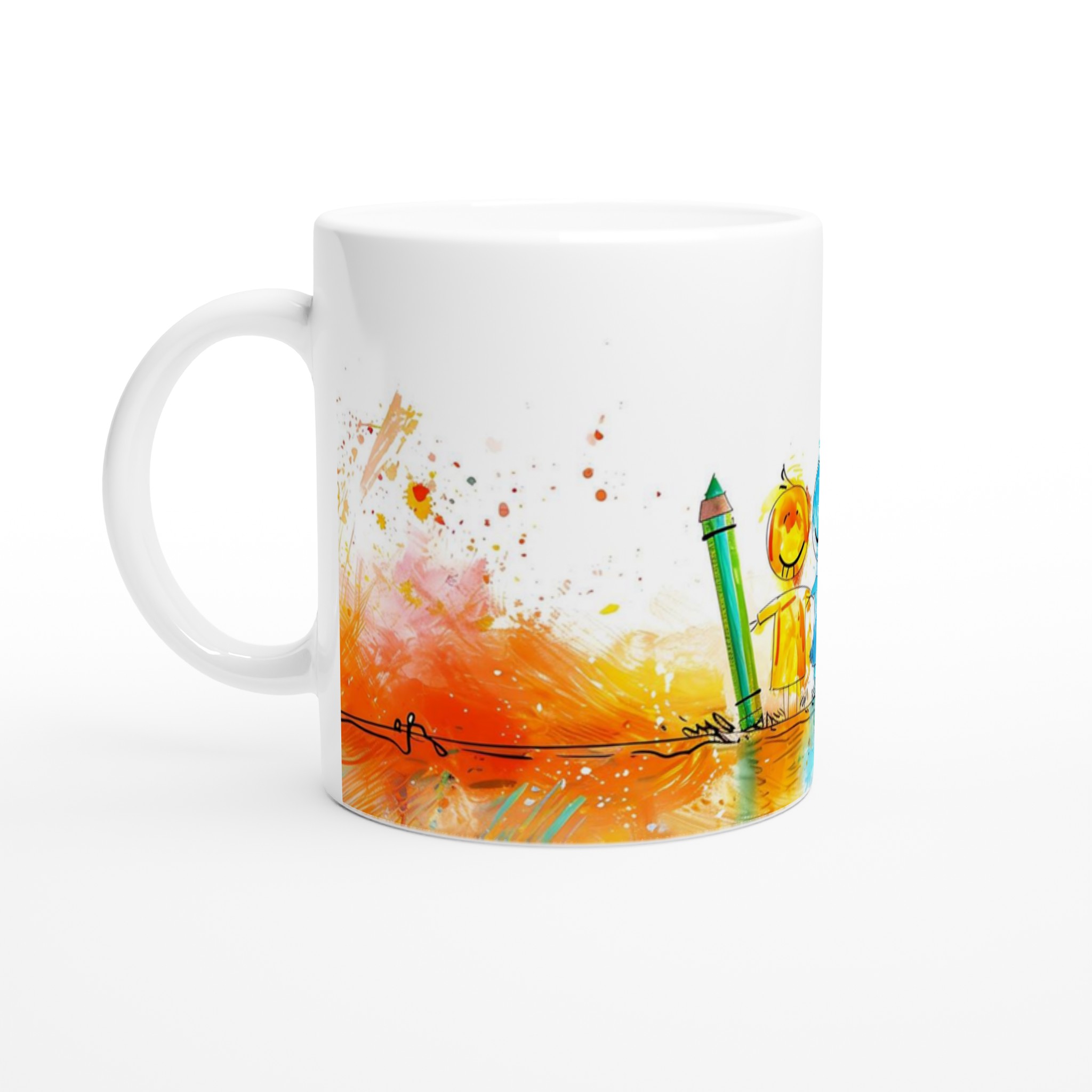 Kreativ Glädje: 11oz Keramisk Mugg med Lekfull Konst & Färgstarka Splashar – Välj Din Favoritfärg! 1 bafa4bc7-377b-4148-8ae6-35fc39dba7b2