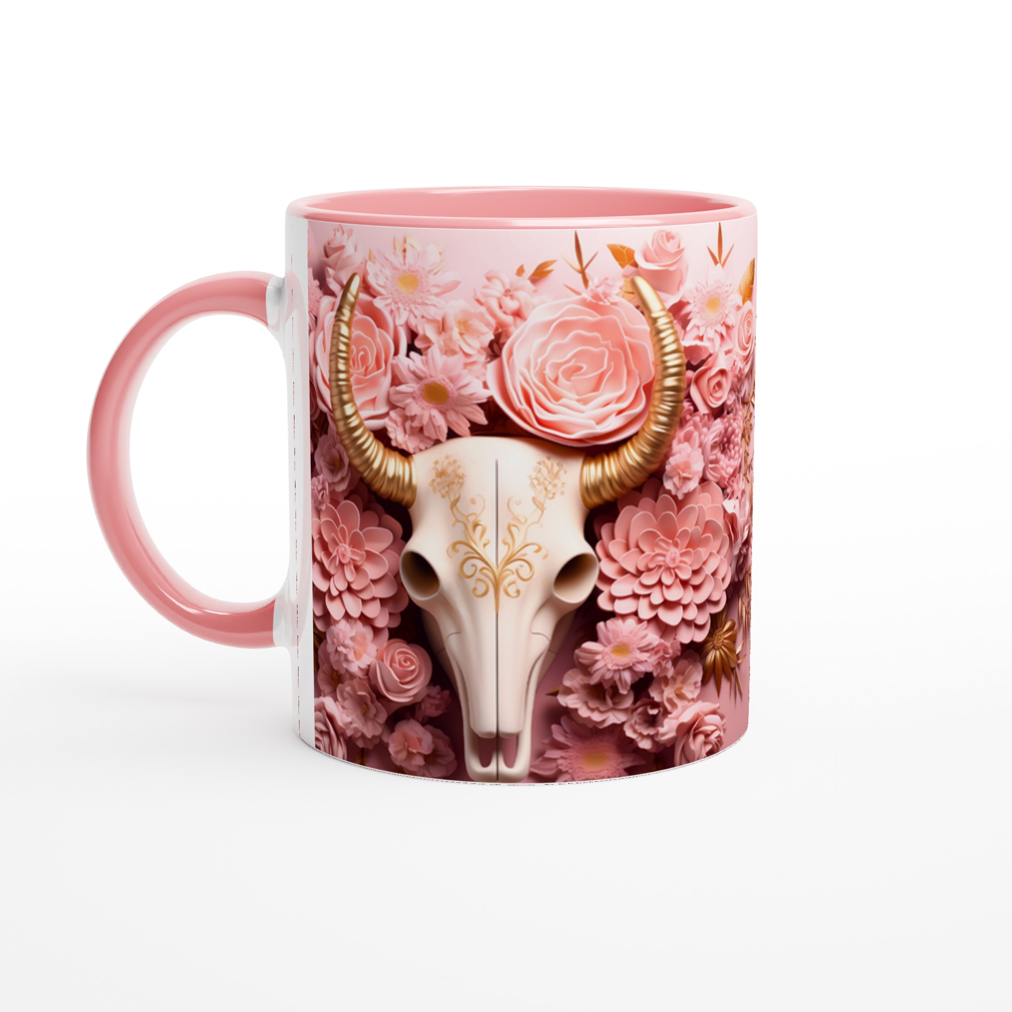 Romantisk Western Skalle Mugg – 11oz Keramikmugg i ditt val av färger 6 bb1b29a1-73e1-48cf-9dca-5e0b53f6eafd