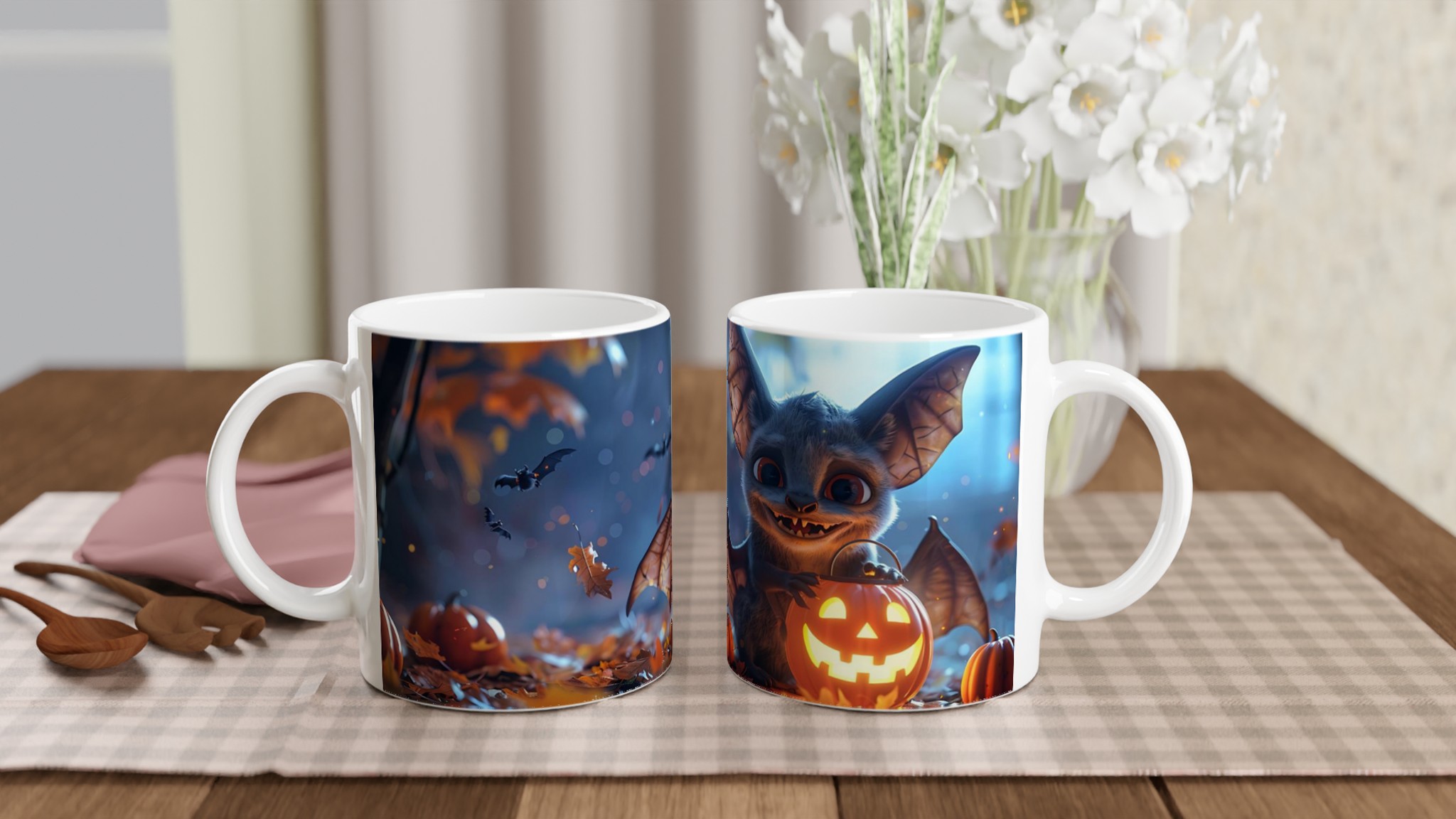 Bus eller Godis! Söt Fladdermus Halloween Keramikmugg – Välj bland 7 Livfulla Färger! 10 bb738969-80da-4693-a337-2b112b25440f