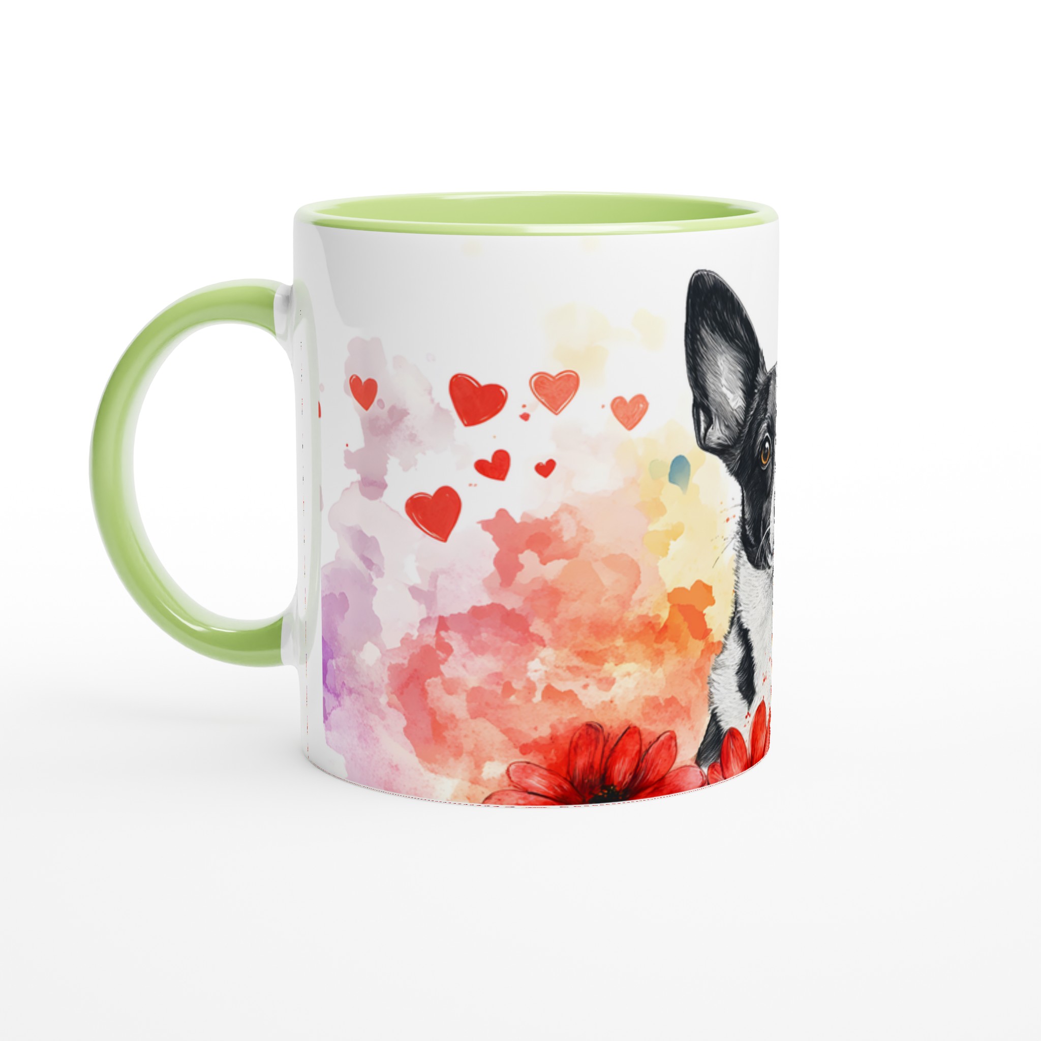 Kärlekshund – Personlig 11oz Keramisk Mugg med Akvarelldesign & Valfri Färg 7 bbbb37c6-4f84-4d36-b803-981d24afaffe